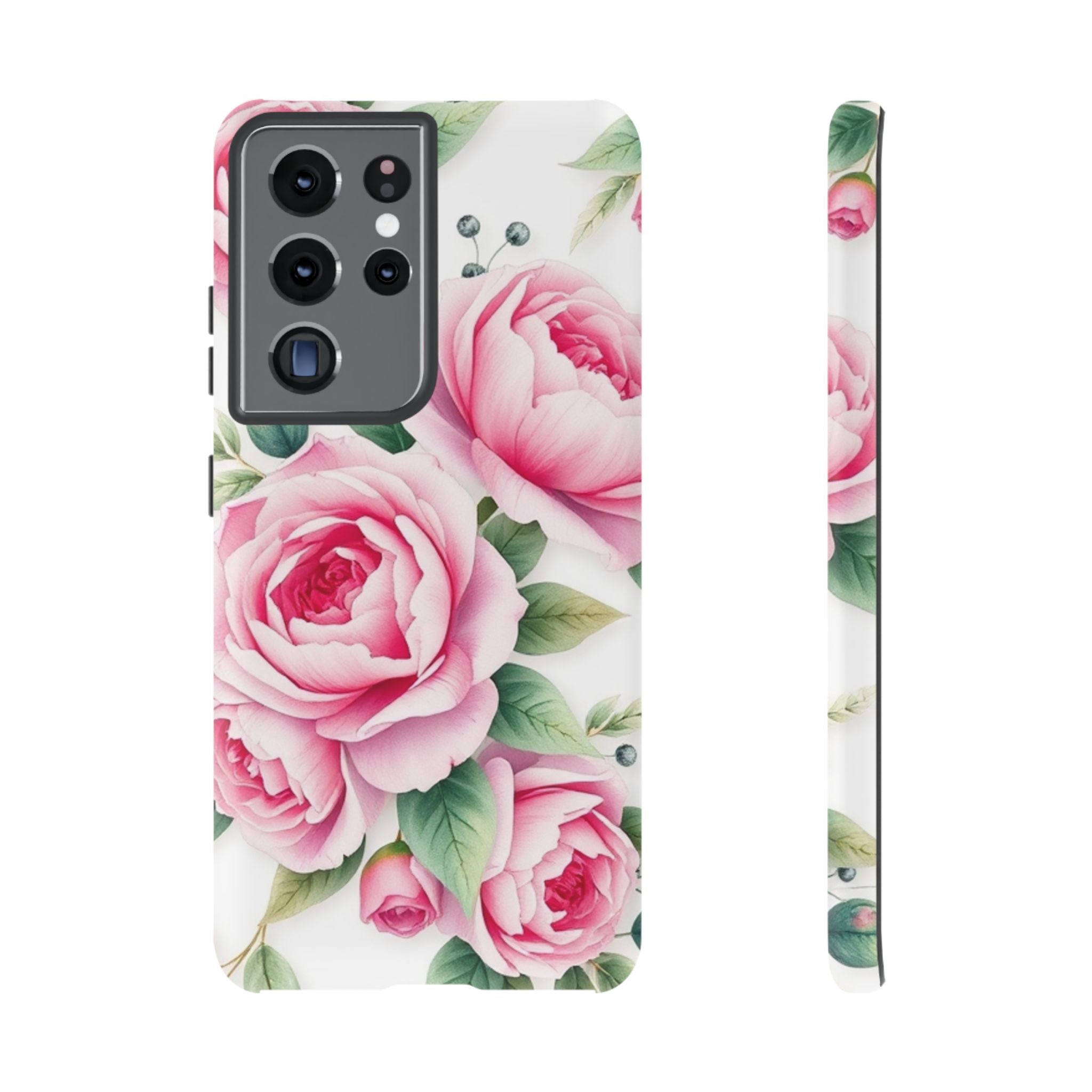 Android OR iPhone Compatible Cases - Pink Flower Design - Unique Tough Cases