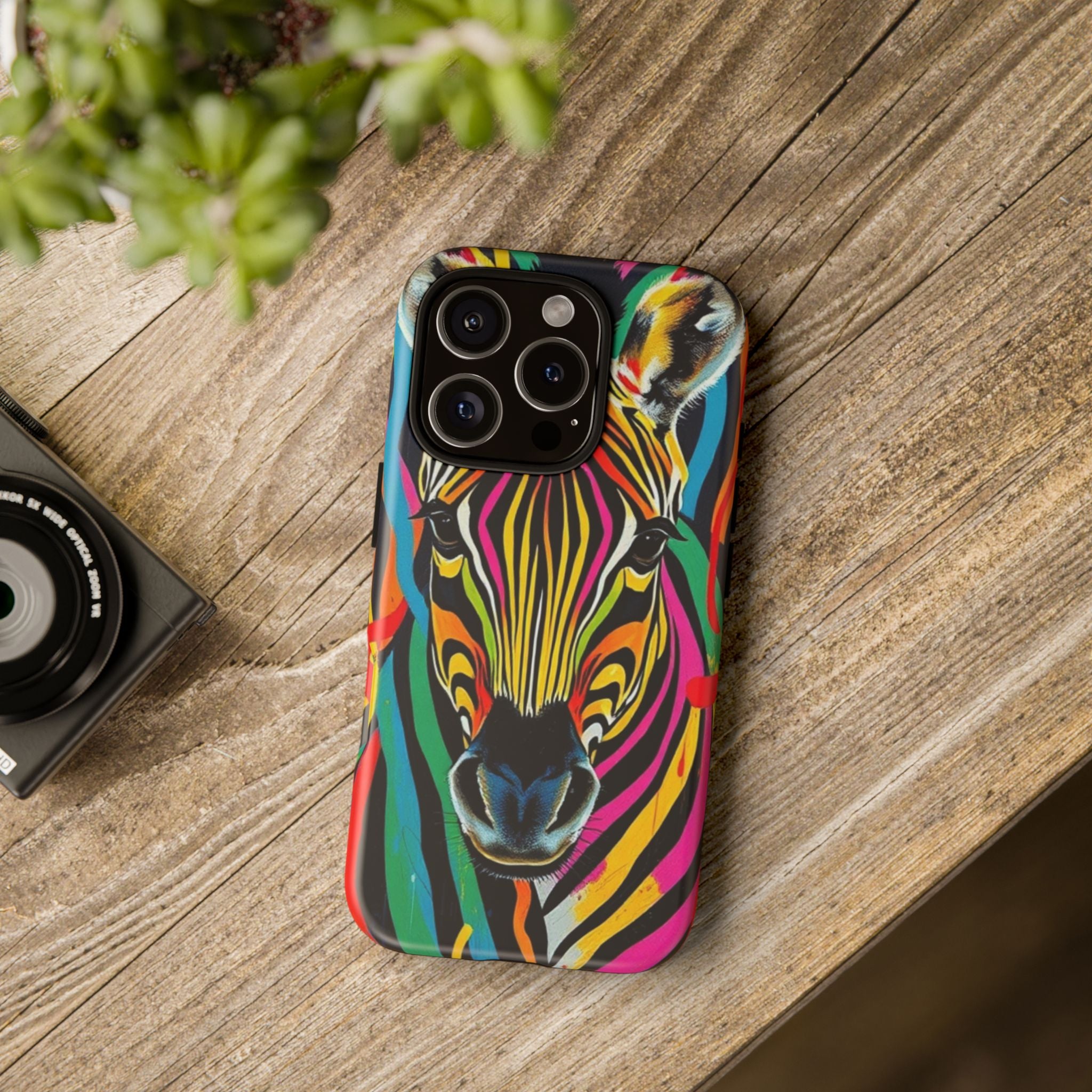 Android OR iPhone Compatible Cases - Rainbow Zebra Design - Unique Tough Cases