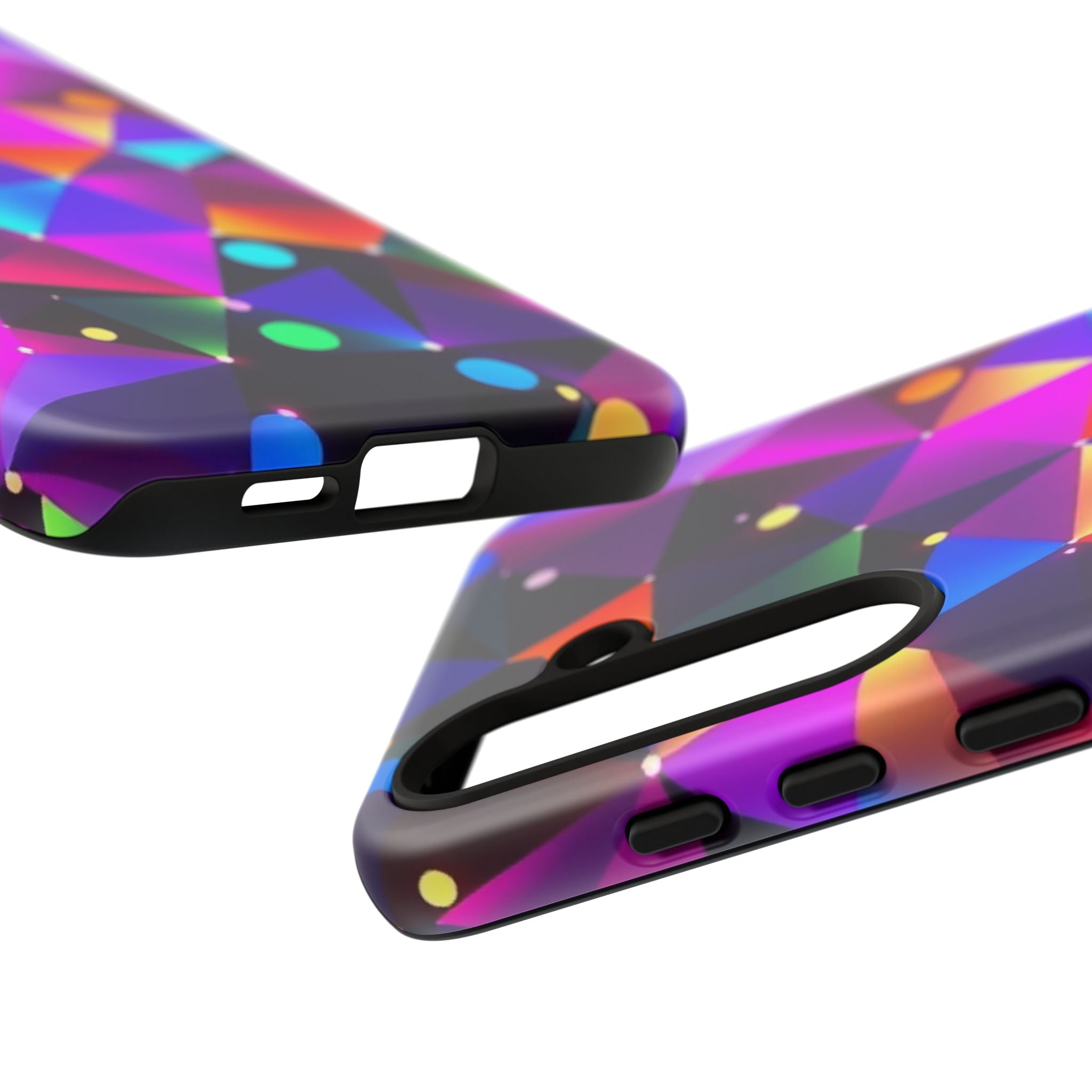 Android OR iPhone Compatible Cases - Colorful Angles Design - Unique Tough Cases