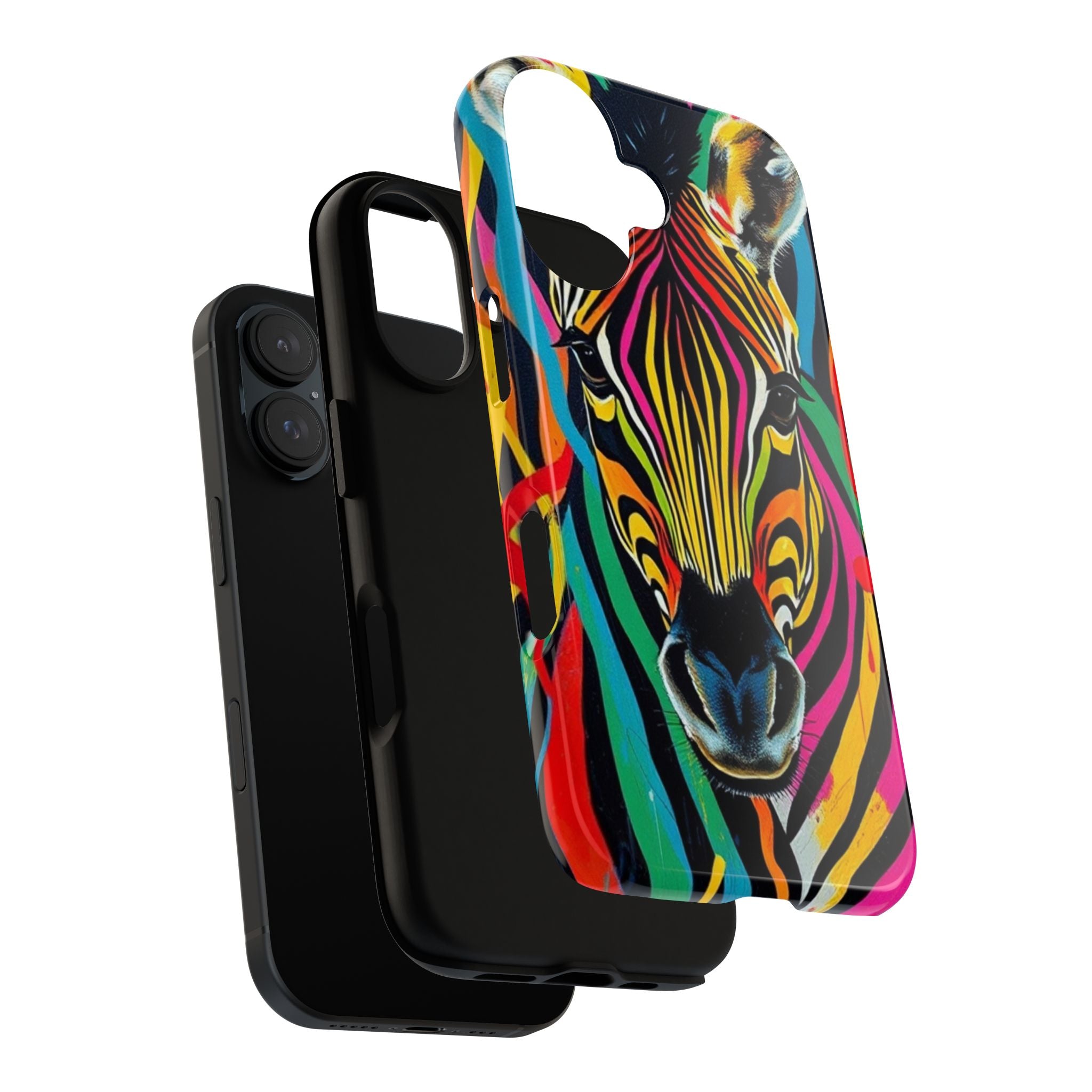 Android OR iPhone Compatible Cases - Rainbow Zebra Design - Unique Tough Cases