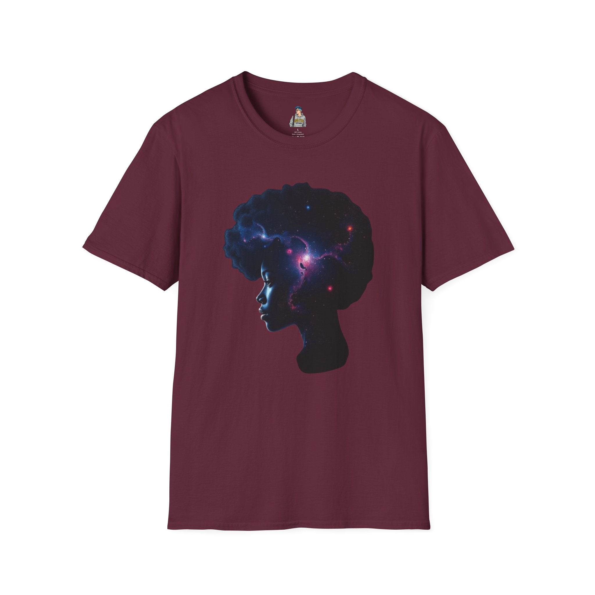 Black Universe Female Silhouette Unisex Softstyle T-Shirt - Celebrate Black Culture