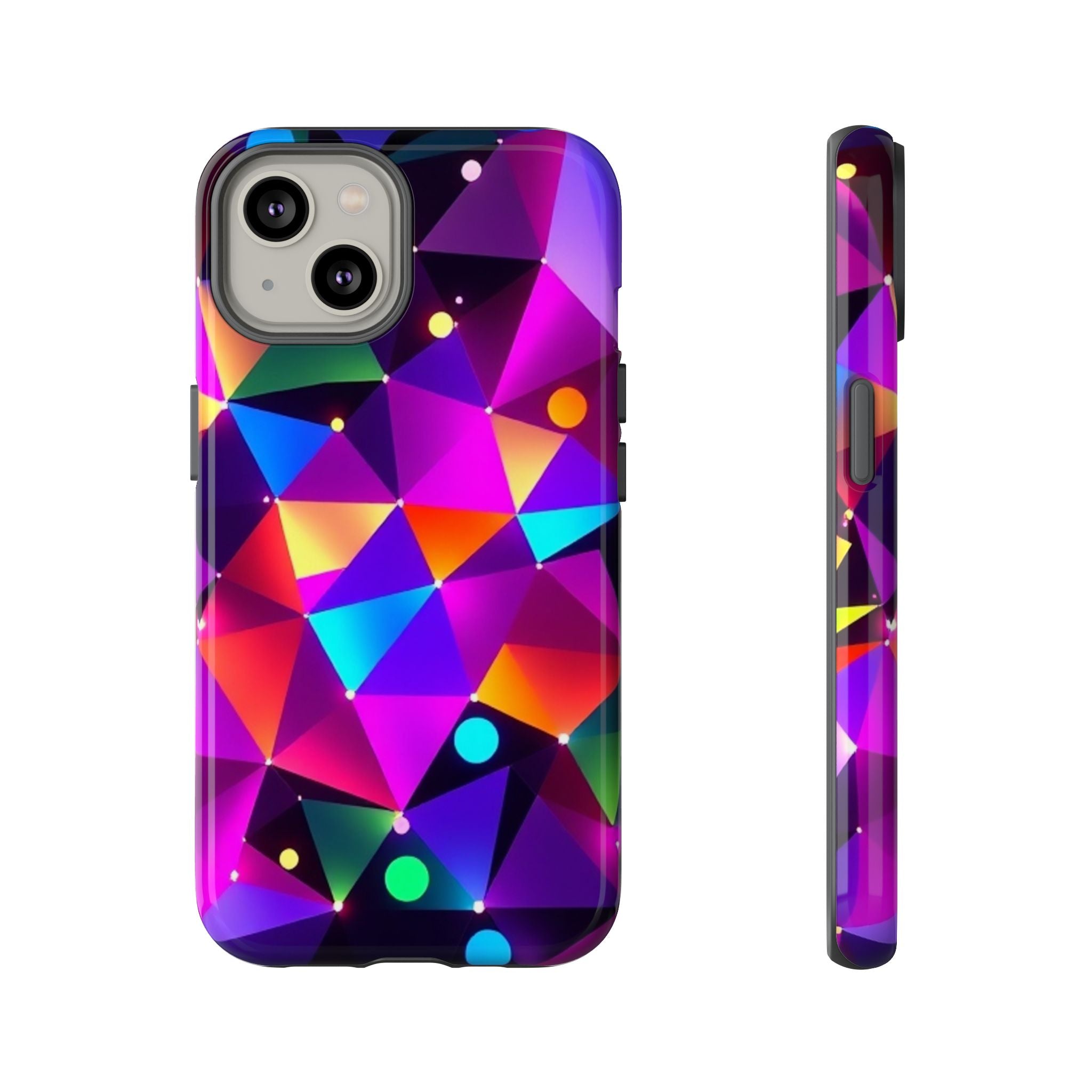 Android OR iPhone Compatible Cases - Colorful Angles Design - Unique Tough Cases
