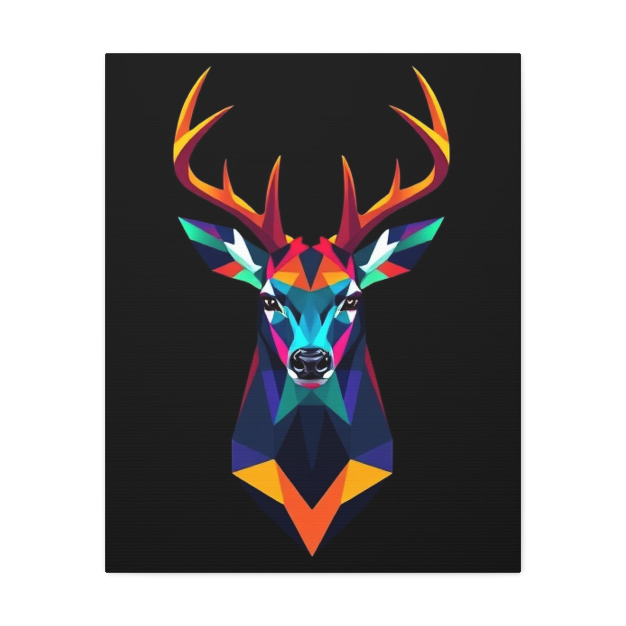 Colorful Geometric Deer Canvas Art - Vibrant Wall Decor for Nature Lovers