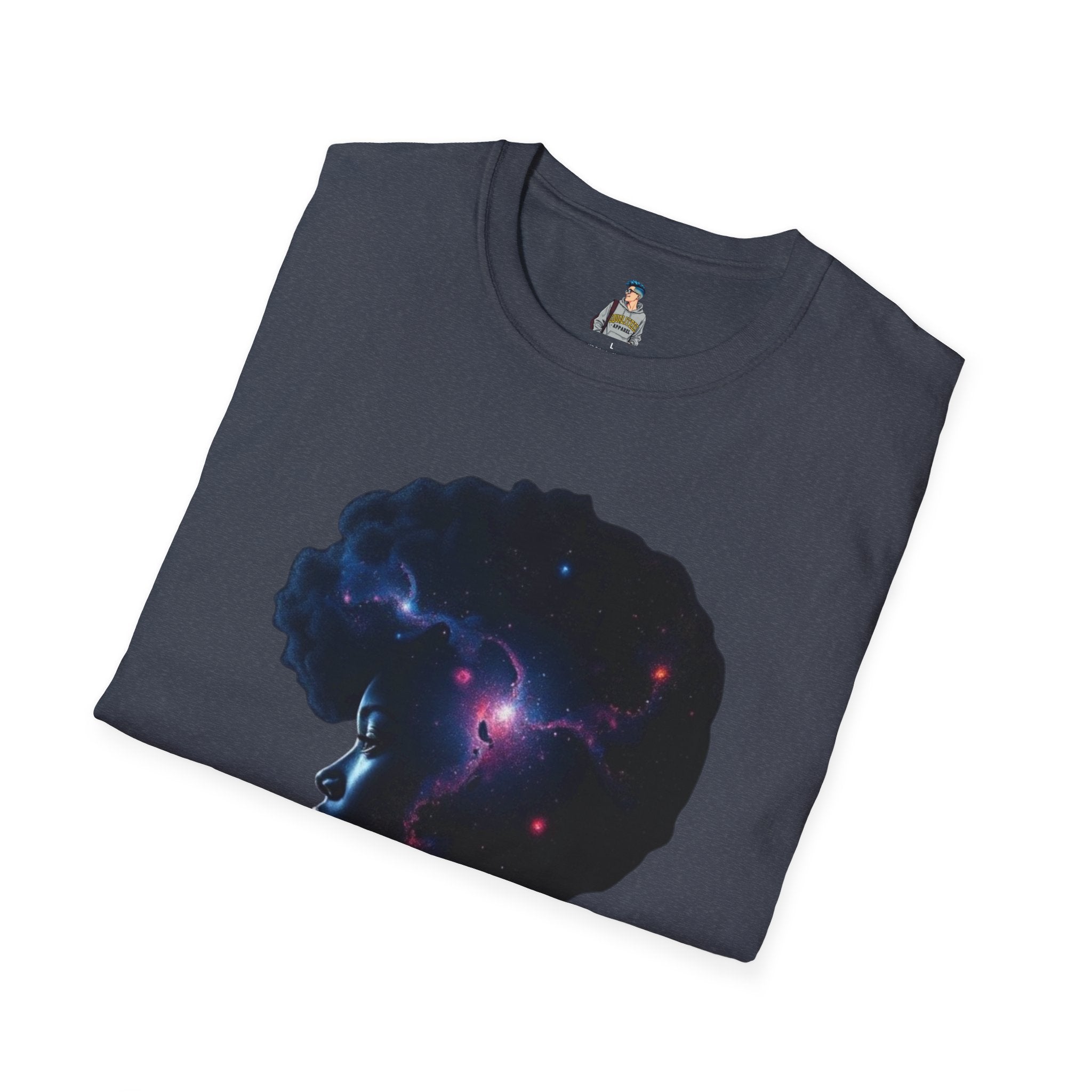 Black Universe Female Silhouette Unisex Softstyle T-Shirt - Celebrate Black Culture