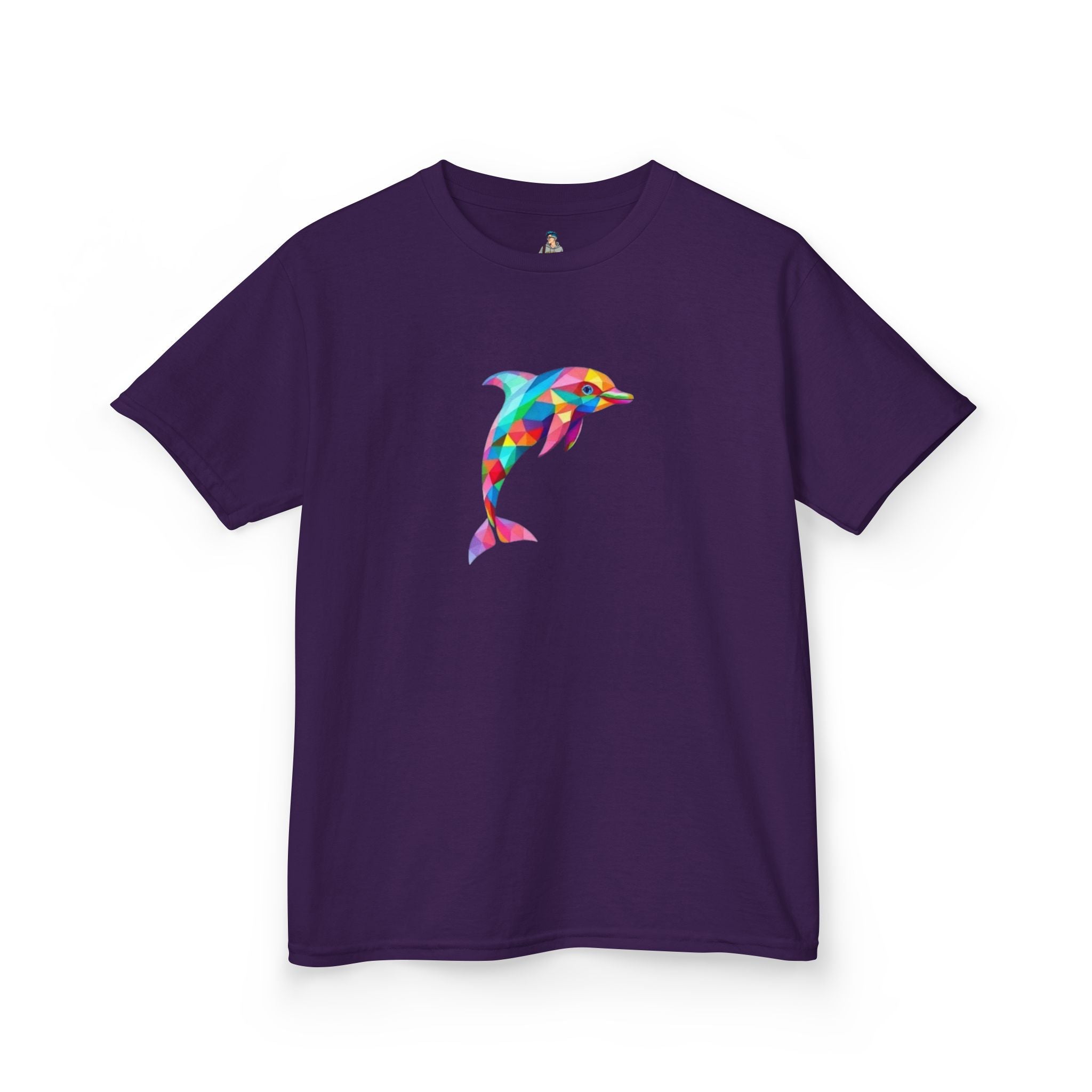 Colorful Fractal Dolphin Kids Heavy Cotton Tee