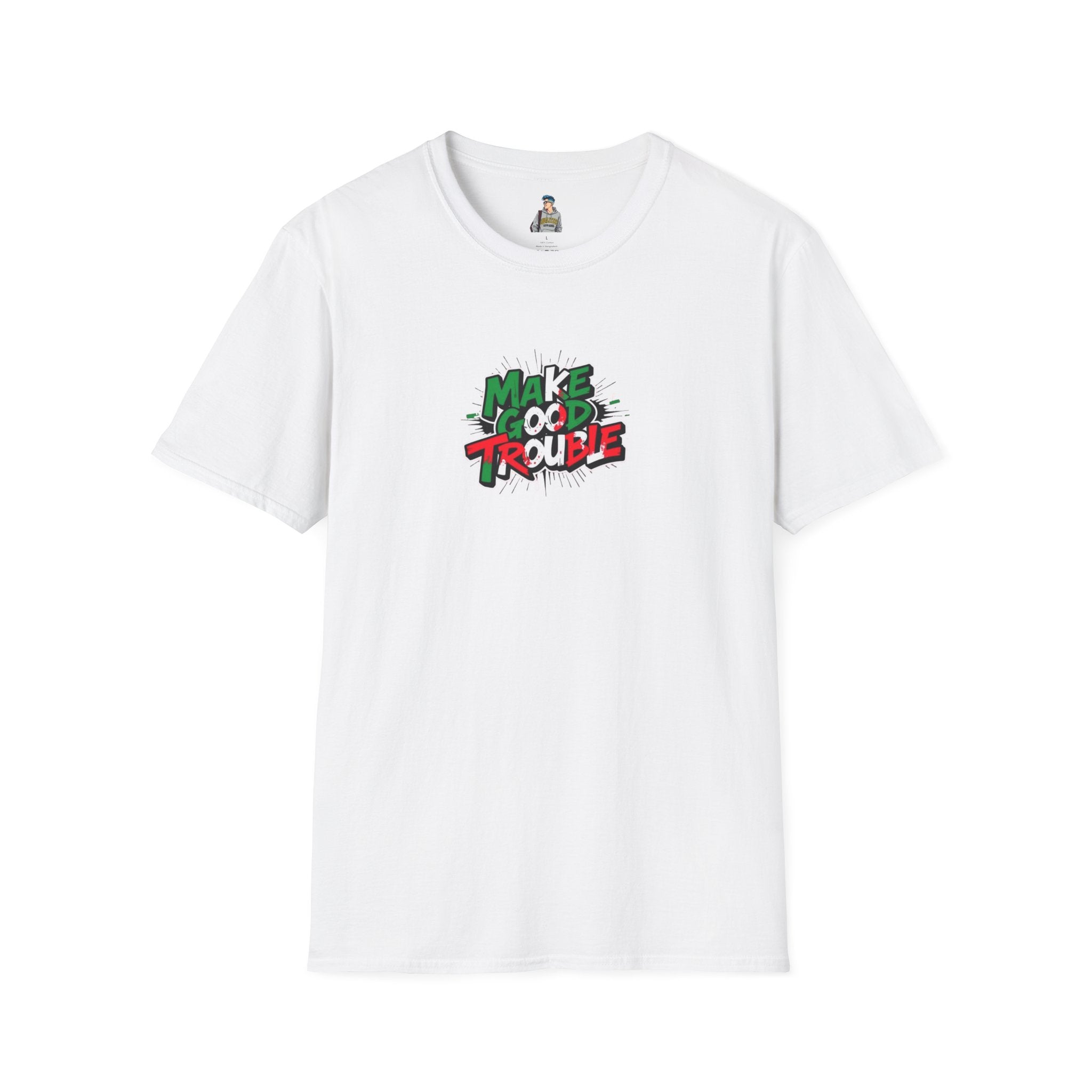 Make Good Trouble Unisex Softstyle T-Shirt | Fun Graphic Tee for Activists & Trendsetters