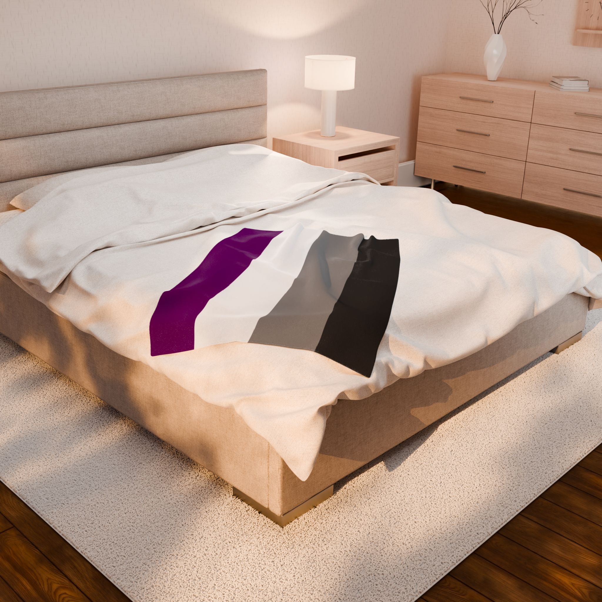 Asexual Pride Flag Velveteen Plush Blanket