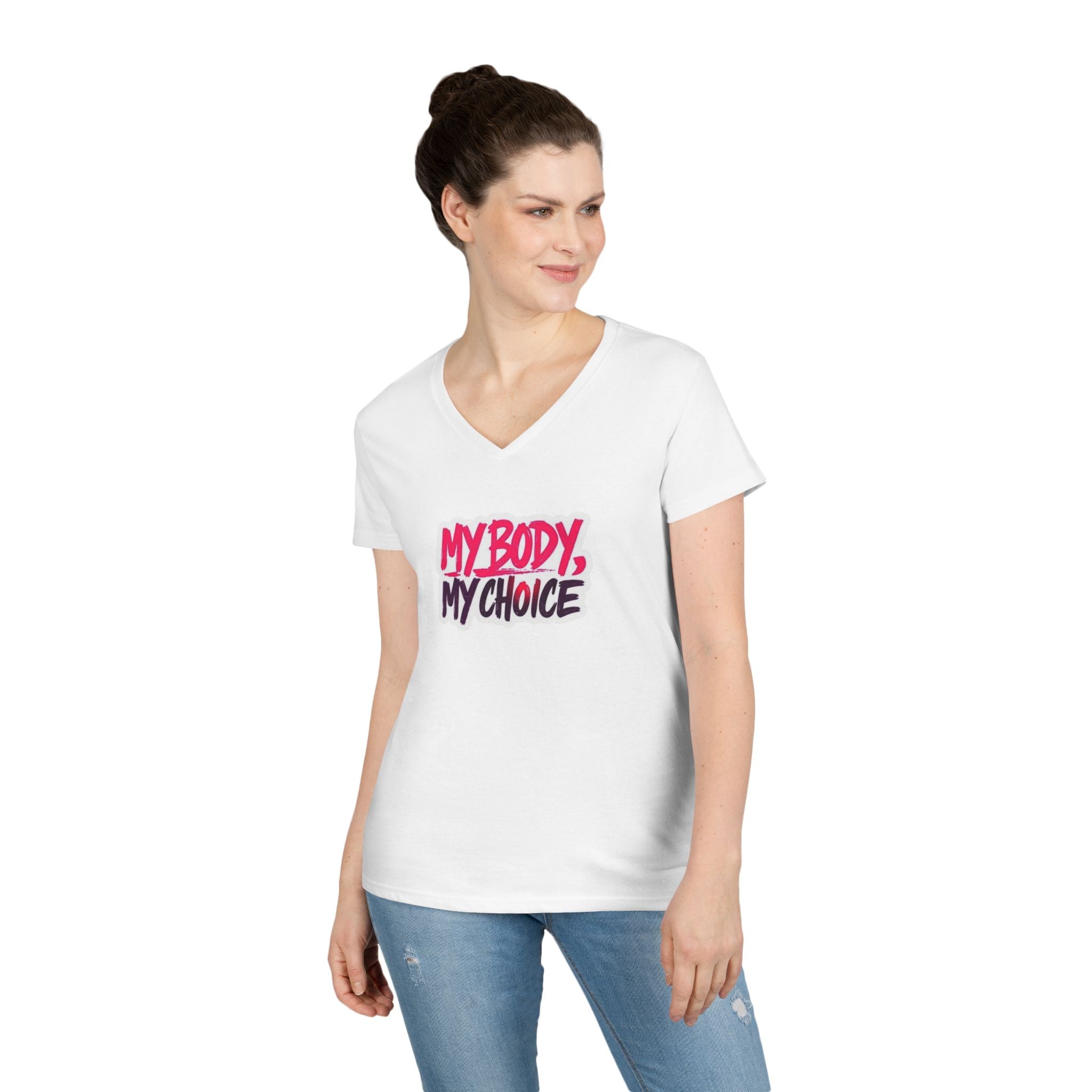 My Body My Choice Ladies' V-Neck Protest T-Shirt