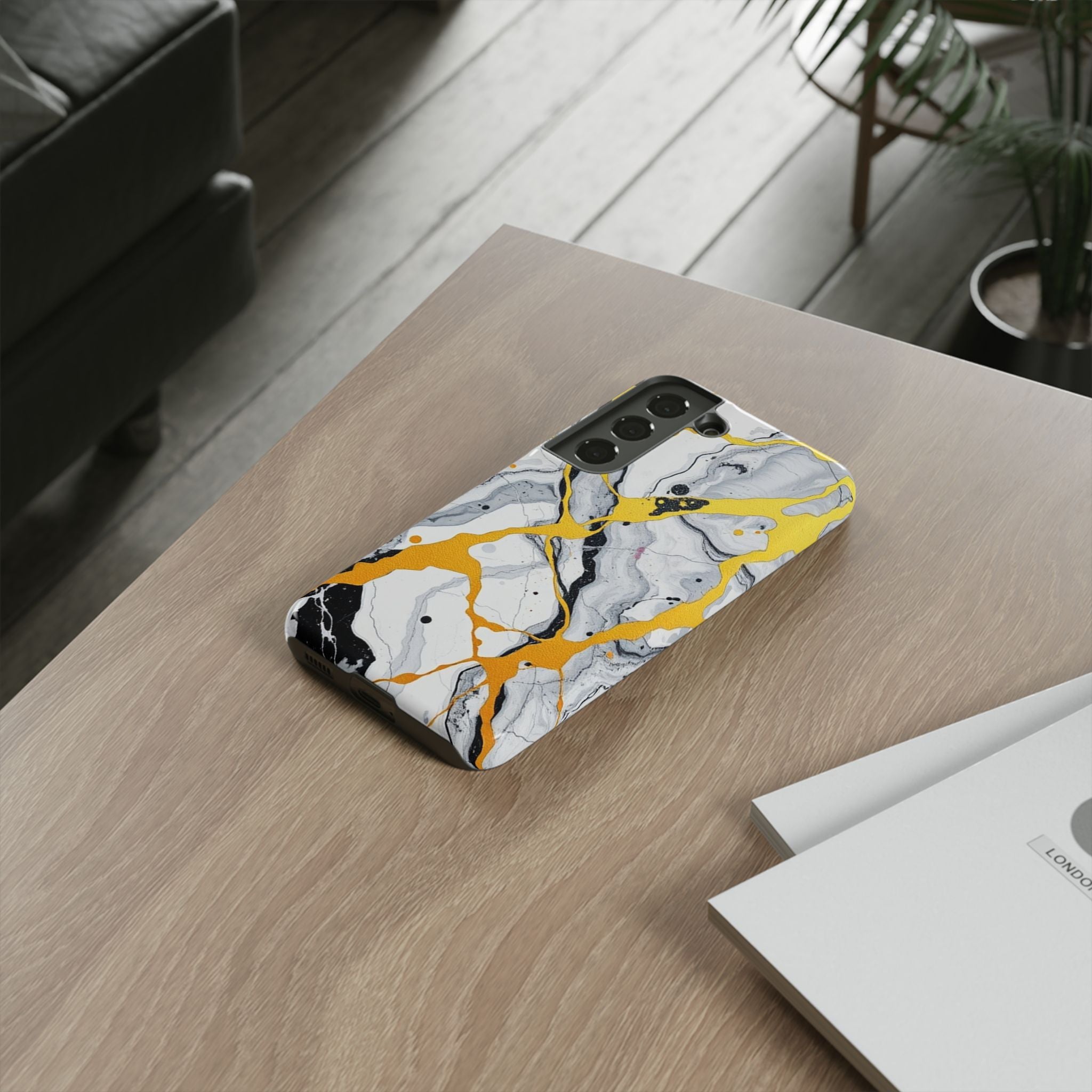Beautiful Marble and Gold Design Tough Cases For Android & iPhone