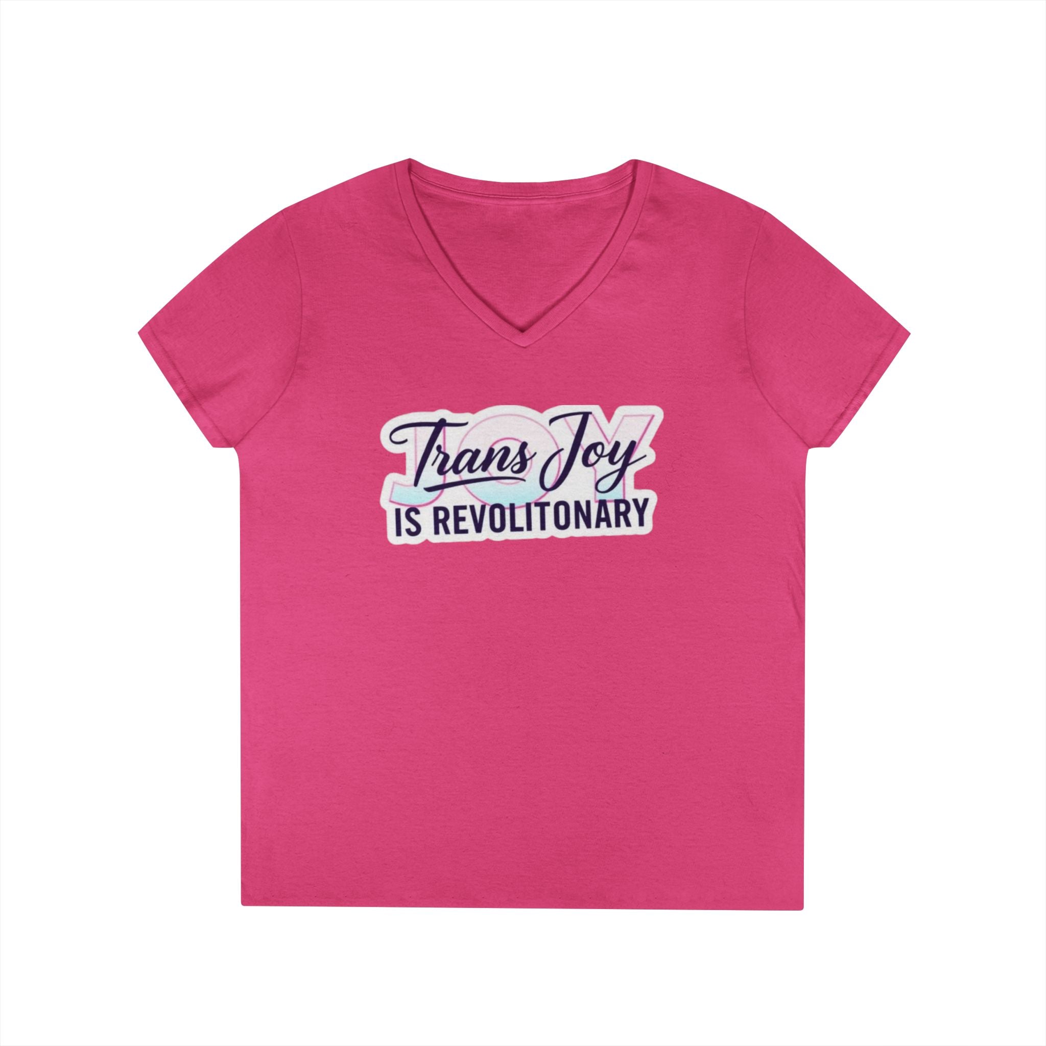 Trans Joy Ladies' V-Neck T-Shirt - Celebrate the LGBTQ+ Community