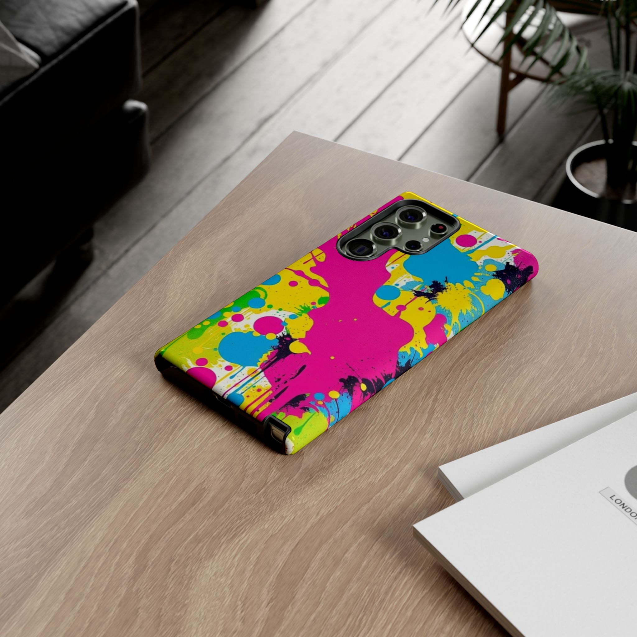 Android OR iPhone Compatible Cases - Crazy Retro Color Splash Design - Unique Tough Cases