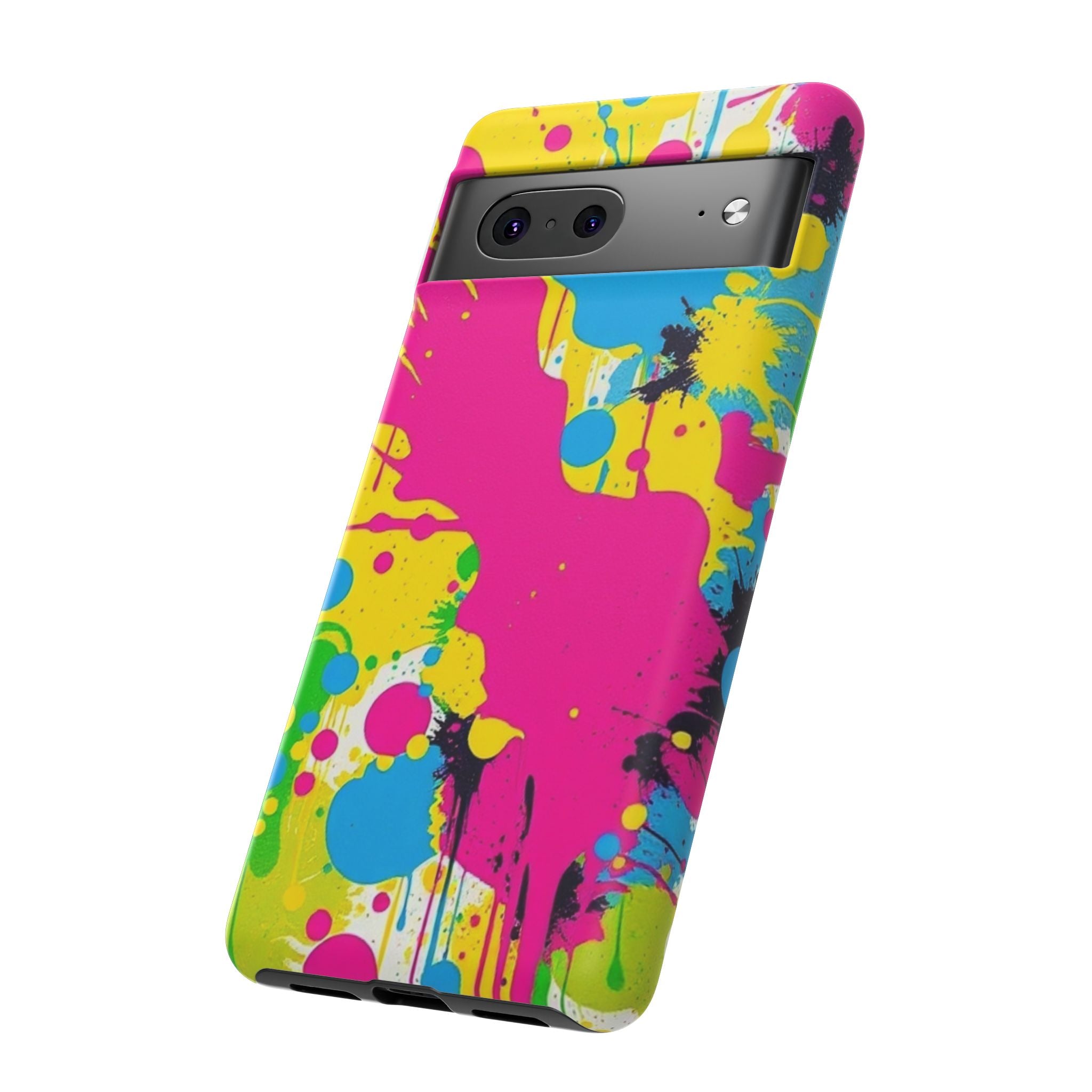Android OR iPhone Compatible Cases - Crazy Retro Color Splash Design - Unique Tough Cases