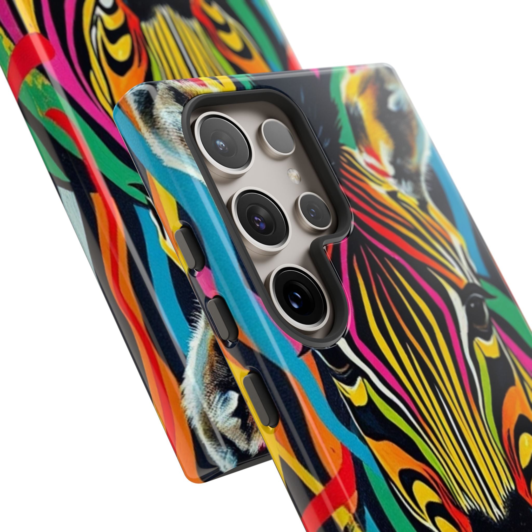Android OR iPhone Compatible Cases - Rainbow Zebra Design - Unique Tough Cases