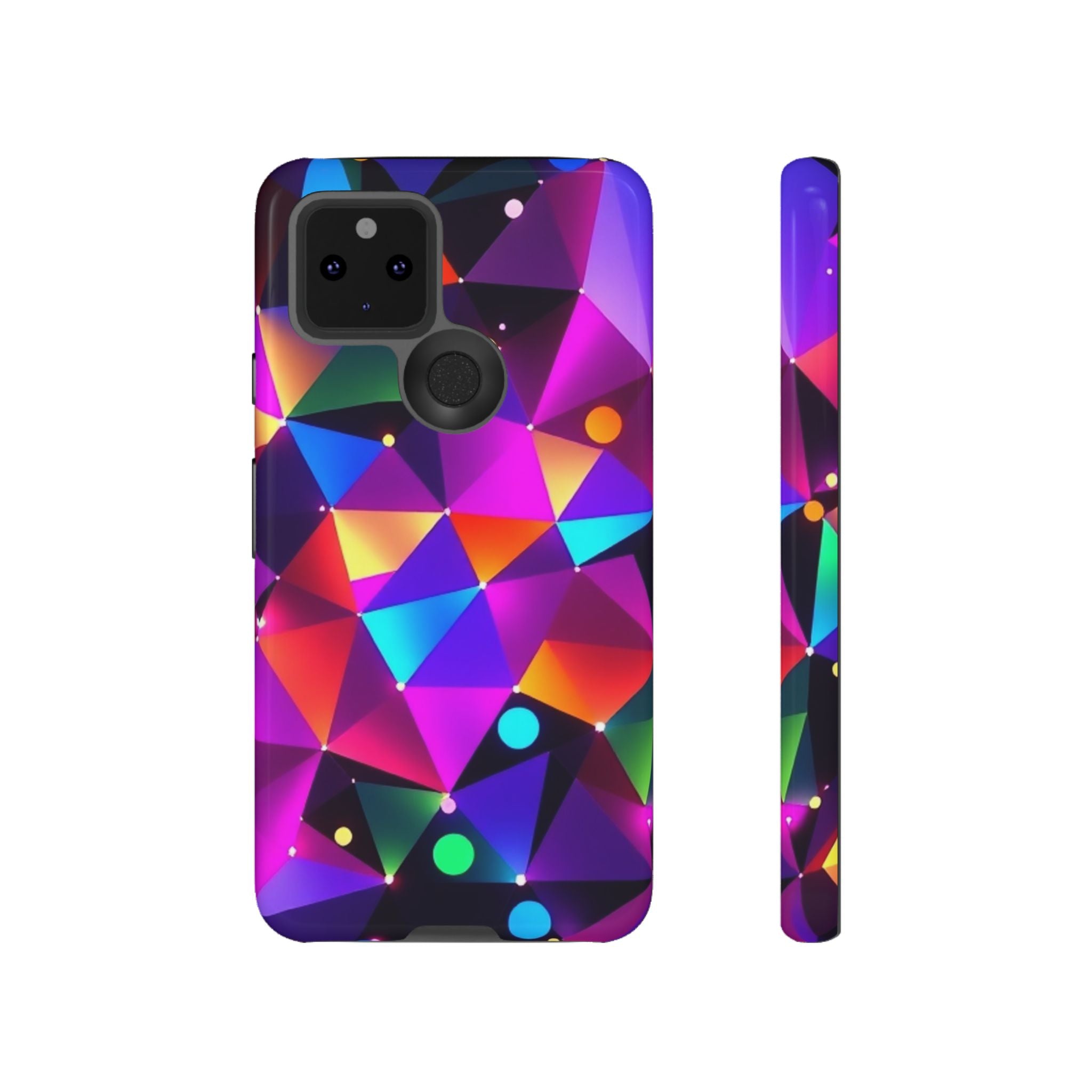 Android OR iPhone Compatible Cases - Colorful Angles Design - Unique Tough Cases