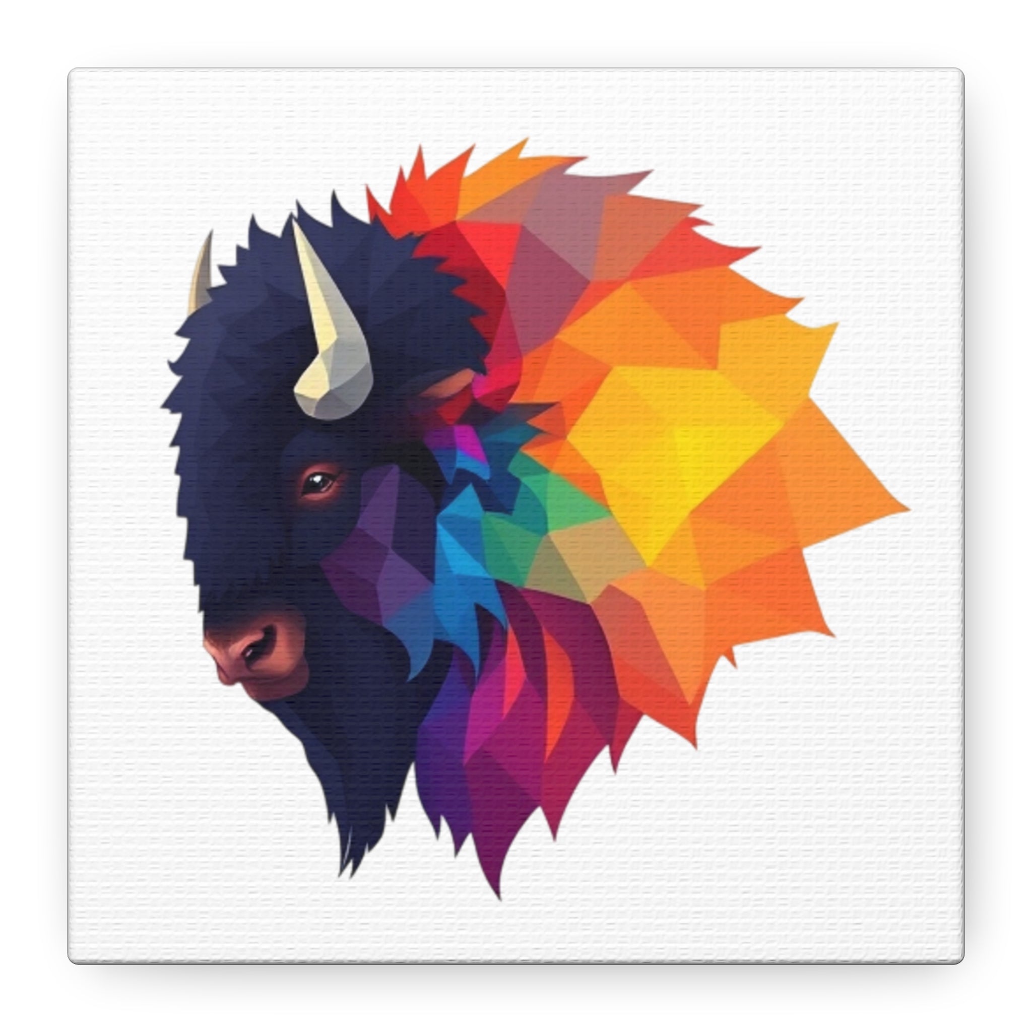 Colorful Buffalo Wall Art Canvas - Vibrant Animal Decor for Home & Office