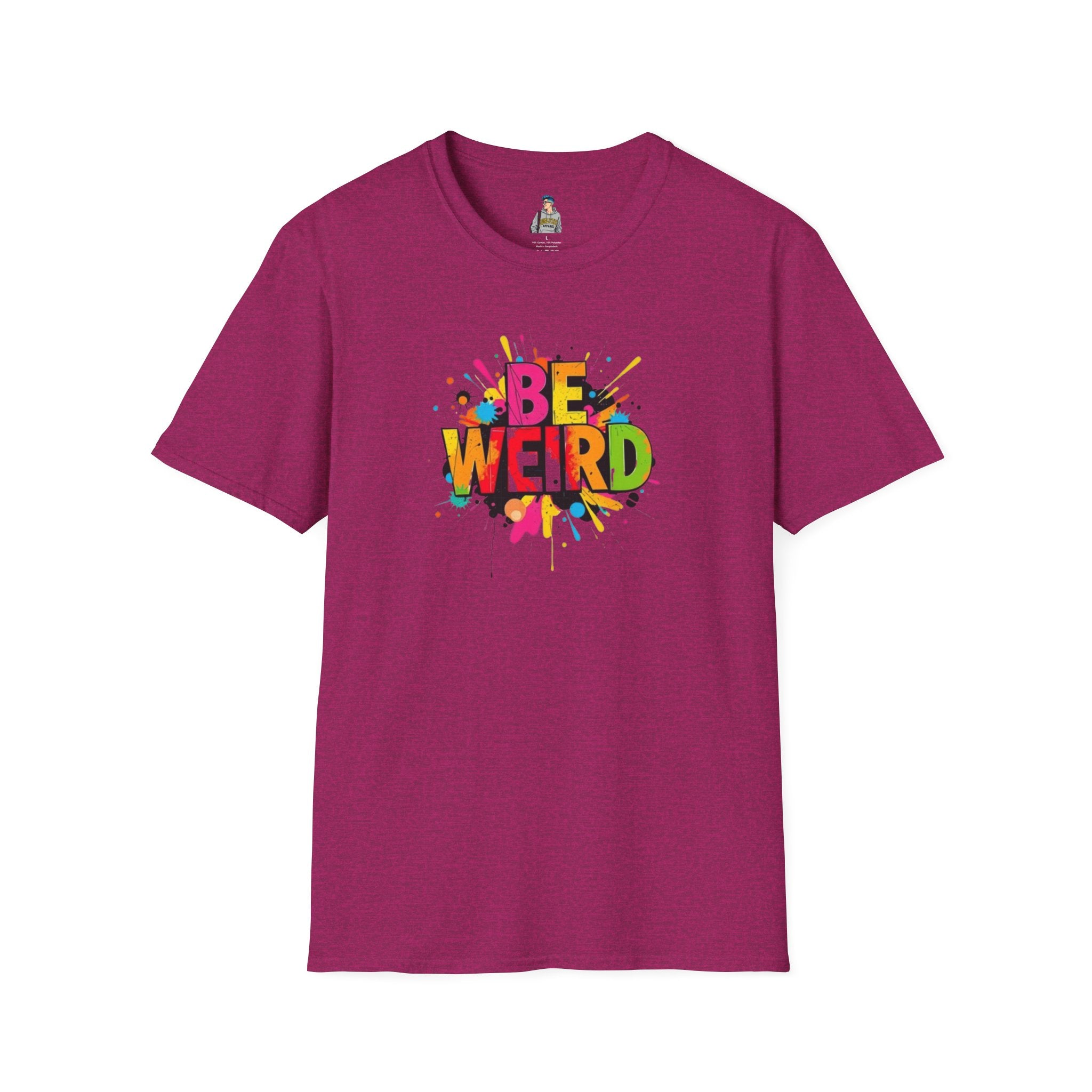 Be Weird Unisex Softstyle T-Shirt - Fun and Colorful Graphic Tee for Self-Expression