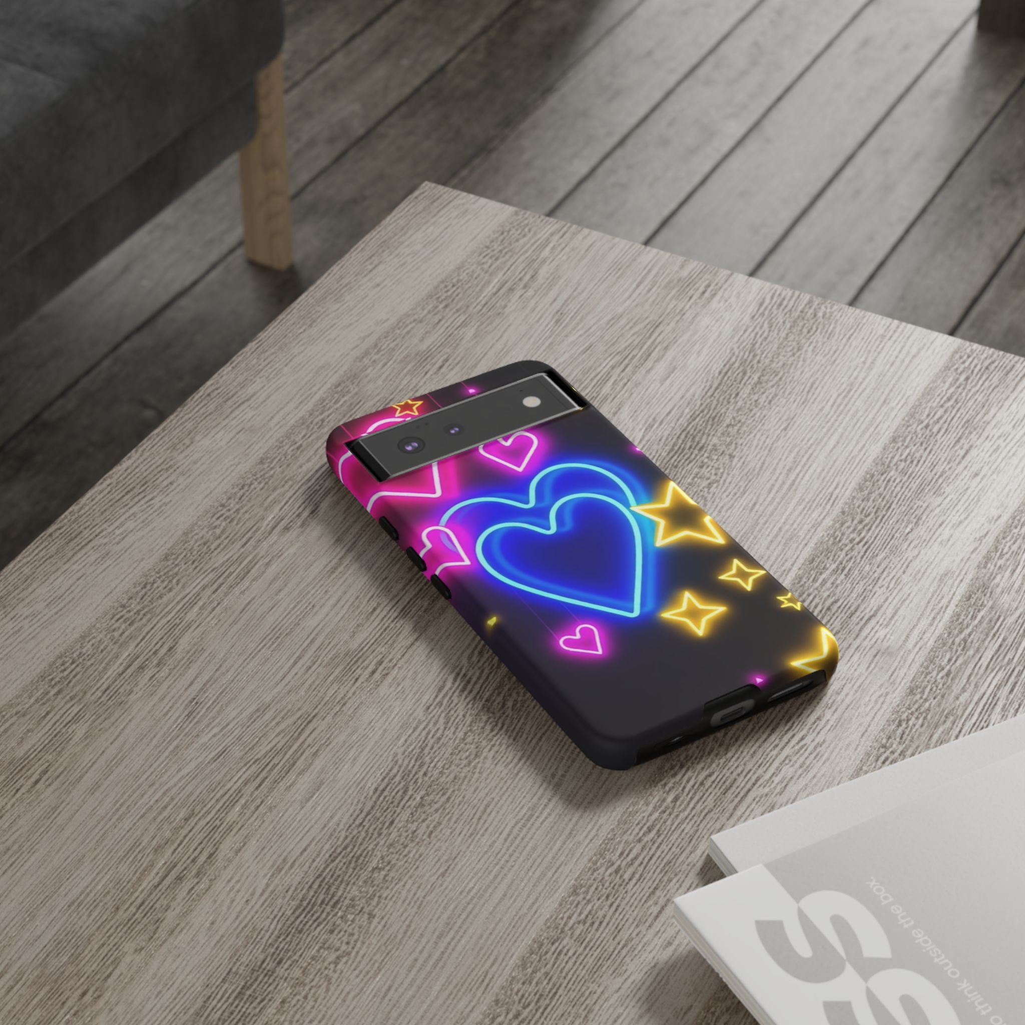 Android OR iPhone Compatible Cases - Neon Love Design - Unique Tough Cases