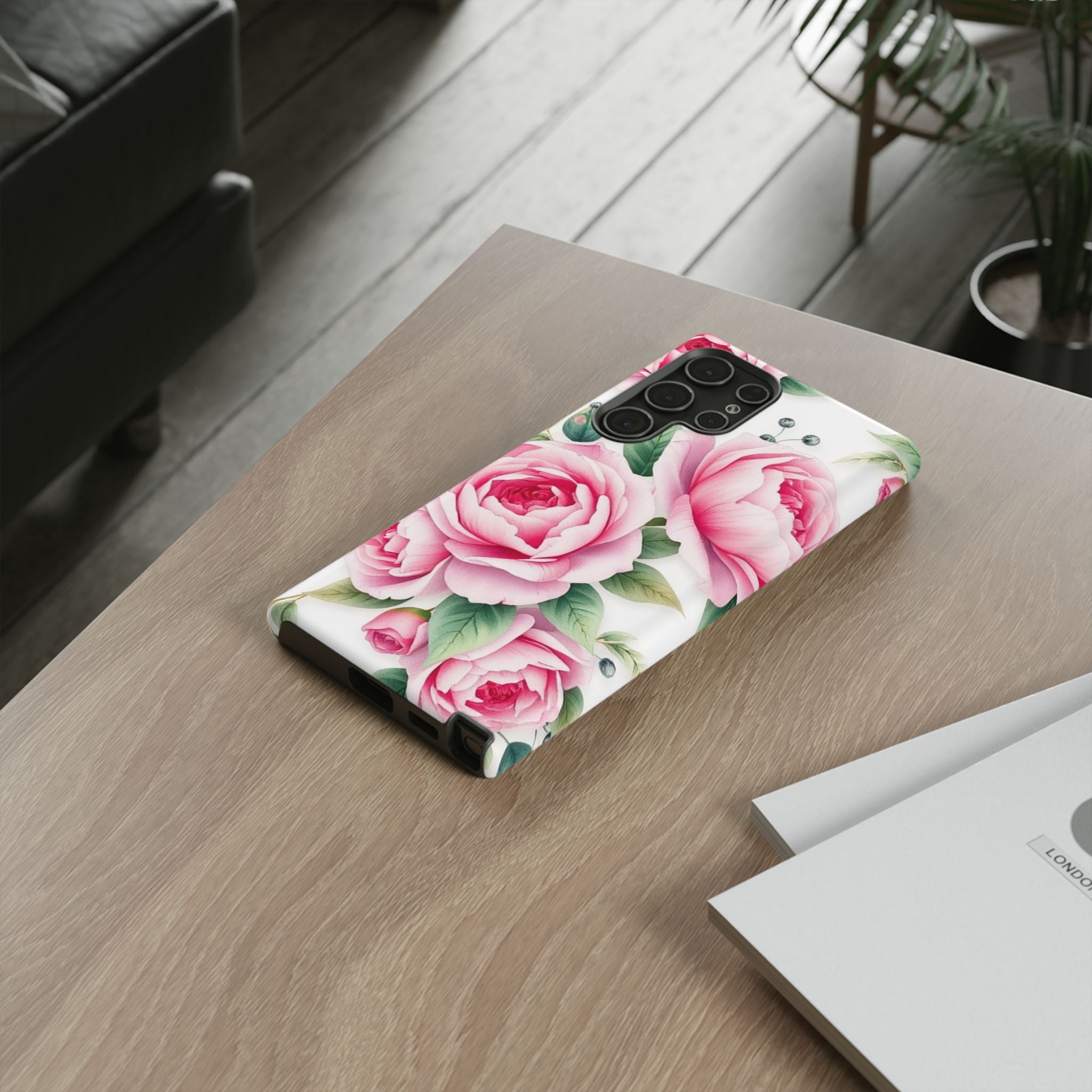 Android OR iPhone Compatible Cases - Pink Flower Design - Unique Tough Cases