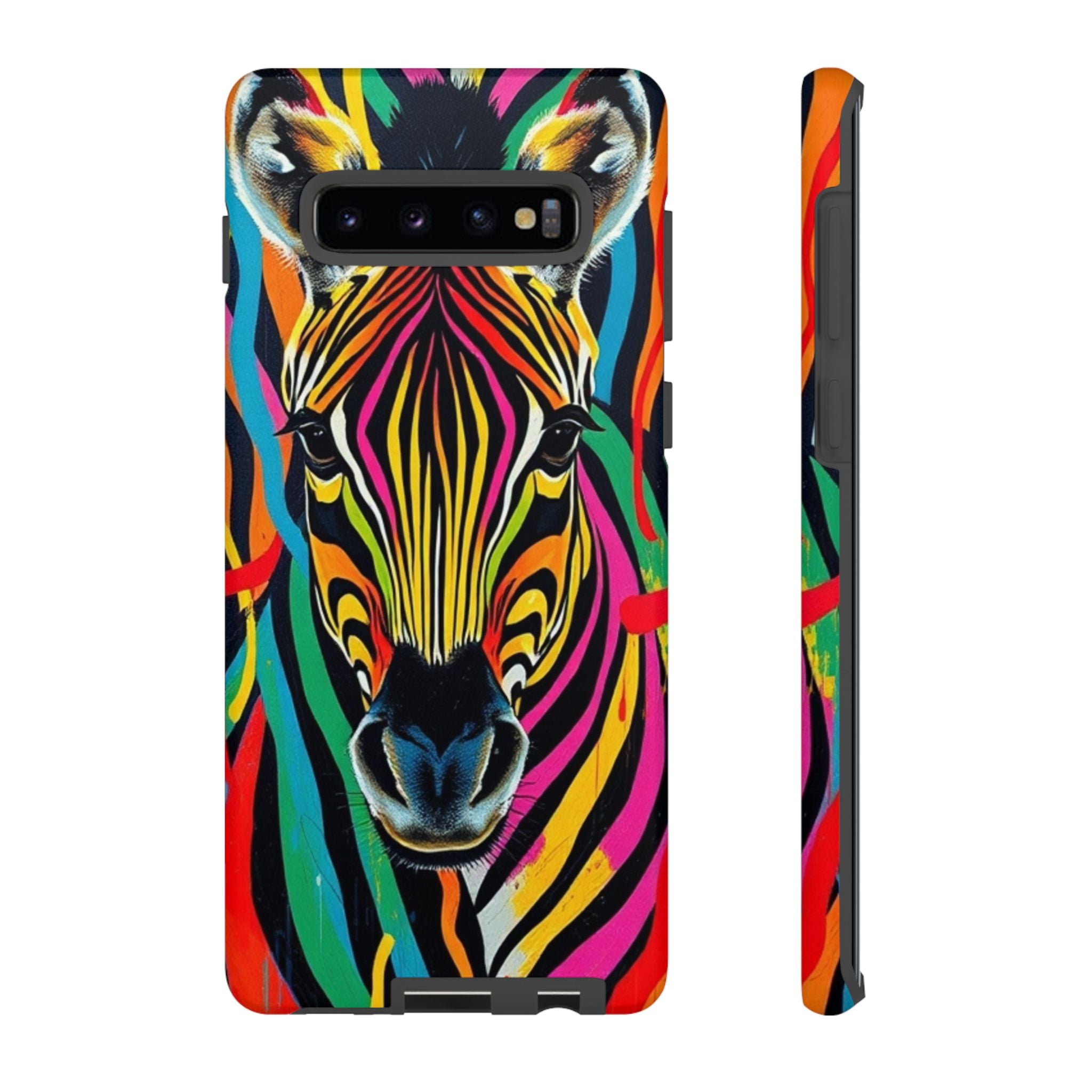 Android OR iPhone Compatible Cases - Rainbow Zebra Design - Unique Tough Cases