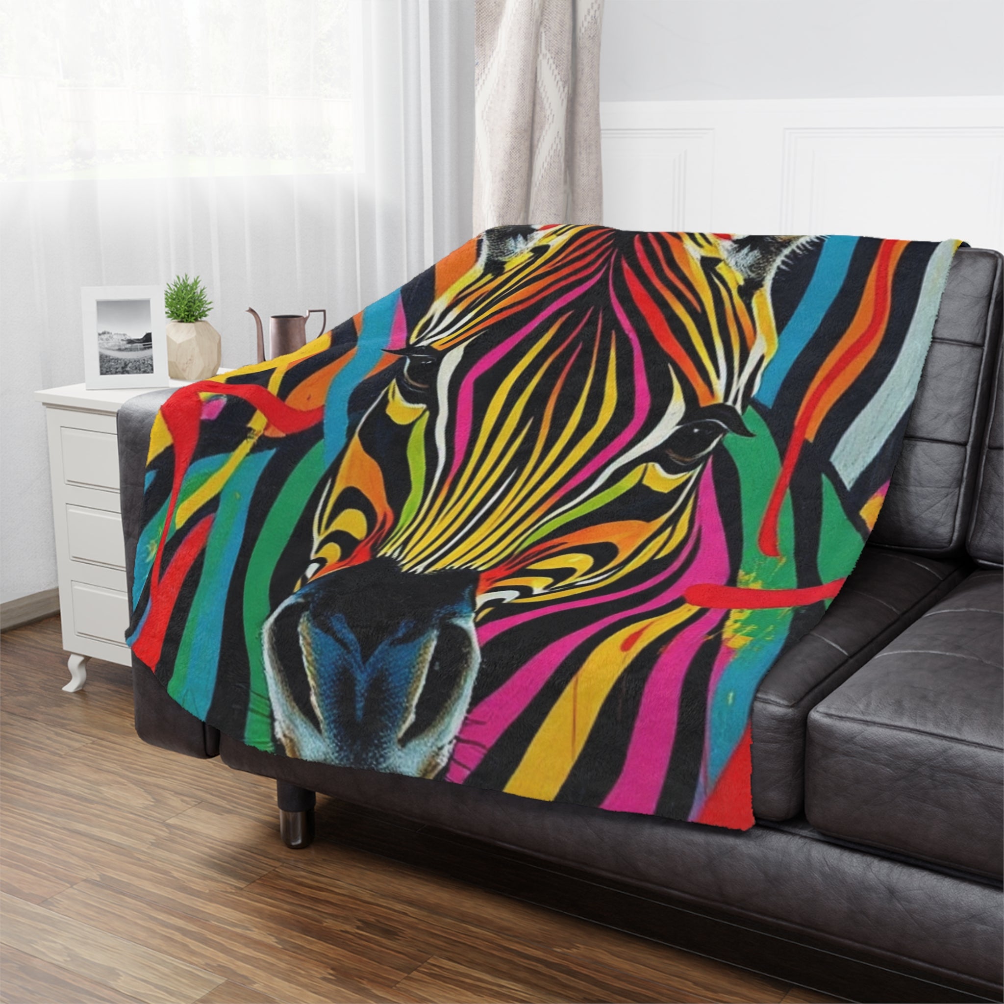 Colorful Zebra Microfiber Blanket