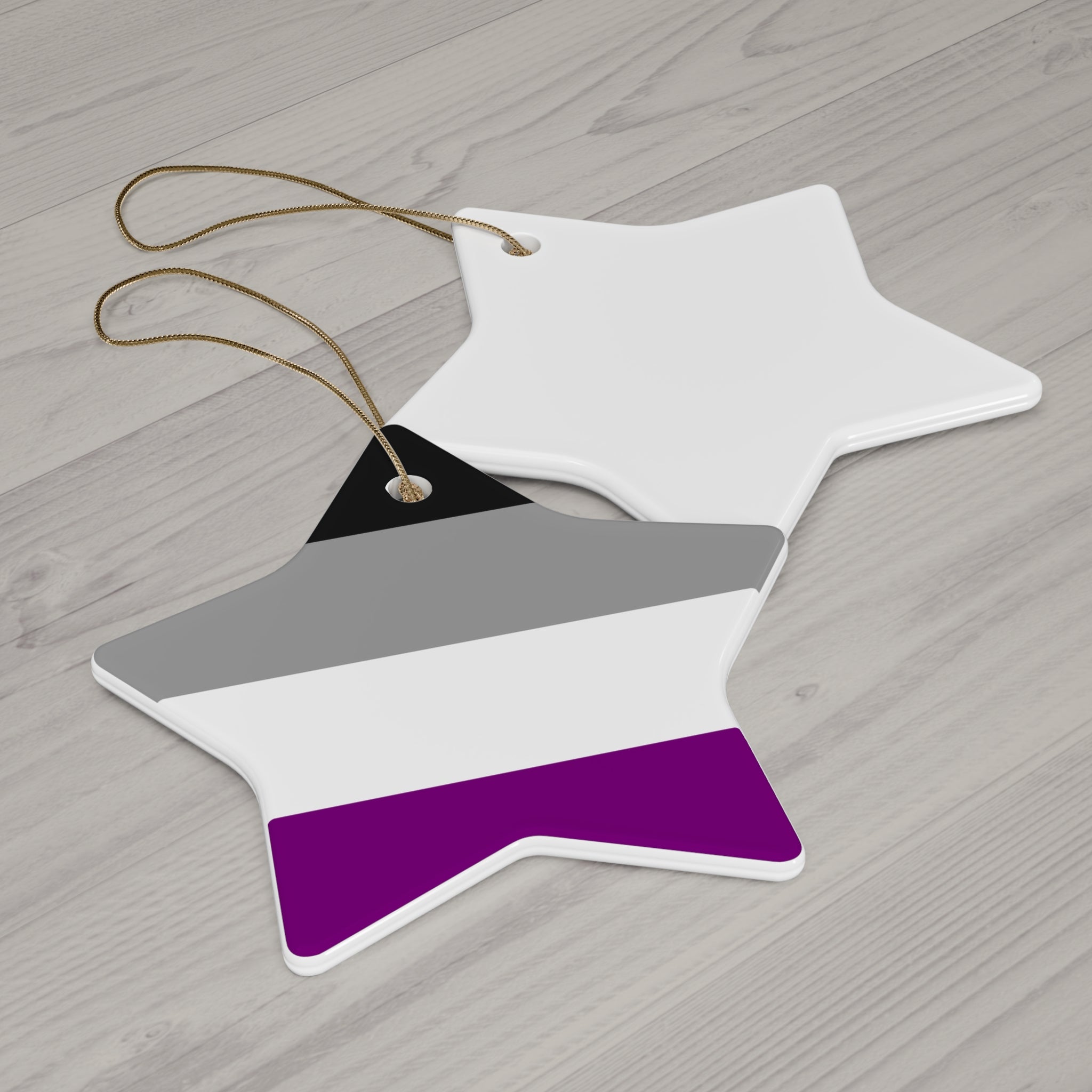 Asexual Pride-Themed Ceramic Ornament Set - 4 Unique Shapes for Celebrations and Decor
