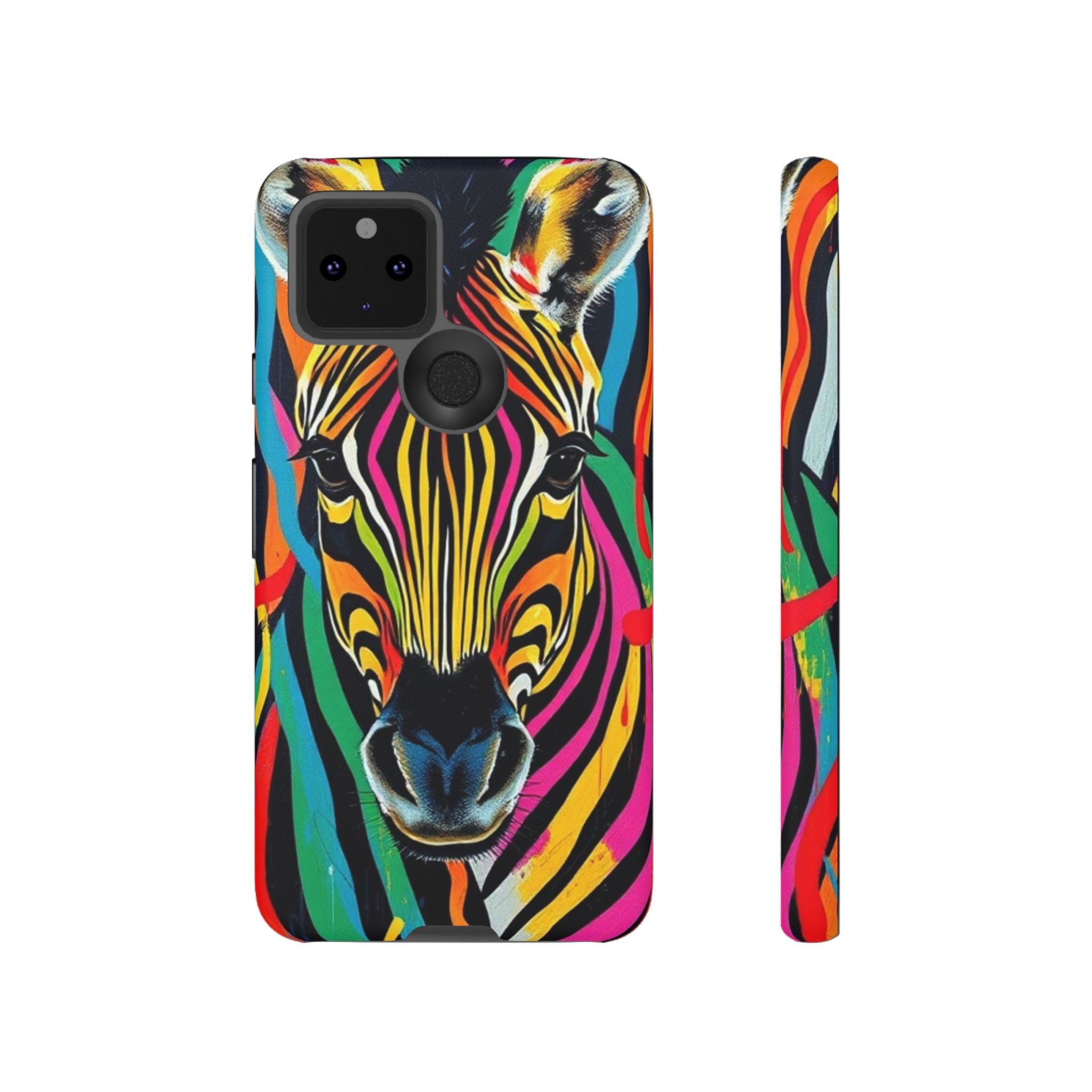 Android OR iPhone Compatible Cases - Rainbow Zebra Design - Unique Tough Cases