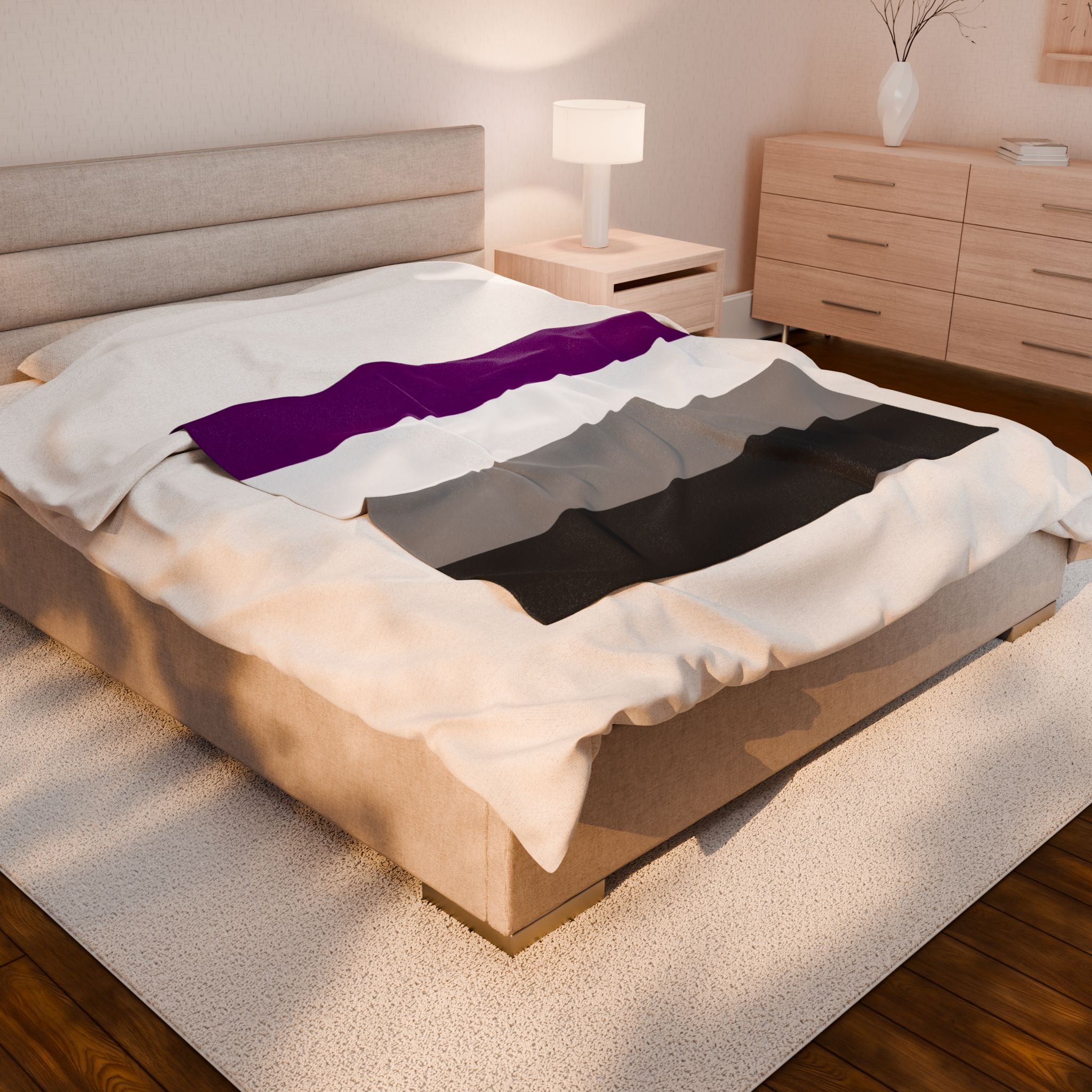 Asexual Pride Flag Velveteen Plush Blanket