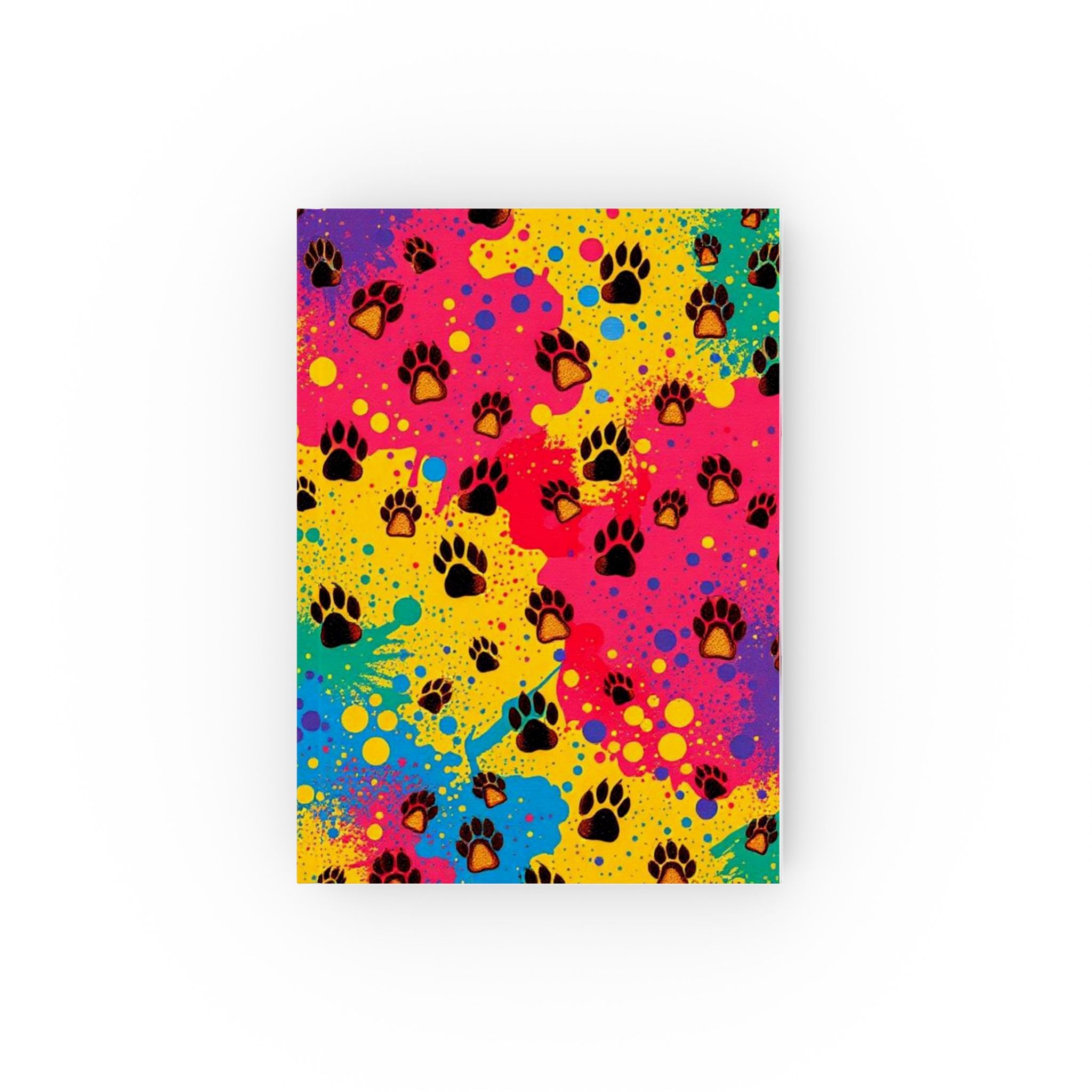 Colorful Puppy Prints Hard Backed Journal - Perfect for Gifts, Journaling, and Celebrations