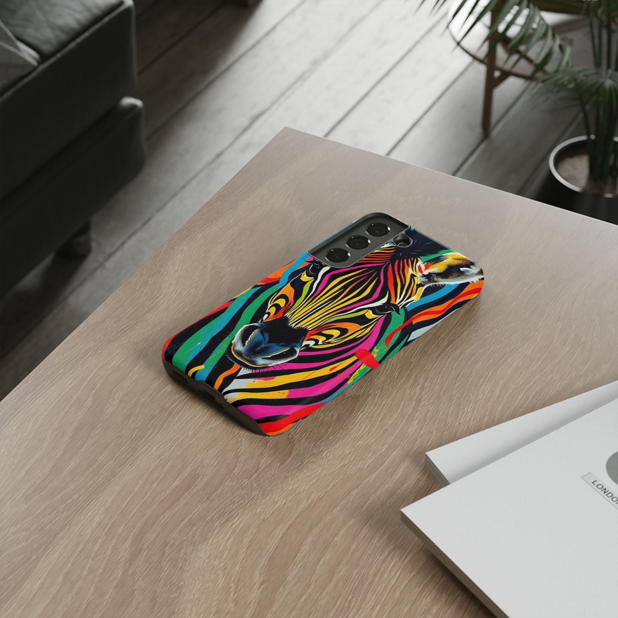 Android OR iPhone Compatible Cases - Rainbow Zebra Design - Unique Tough Cases