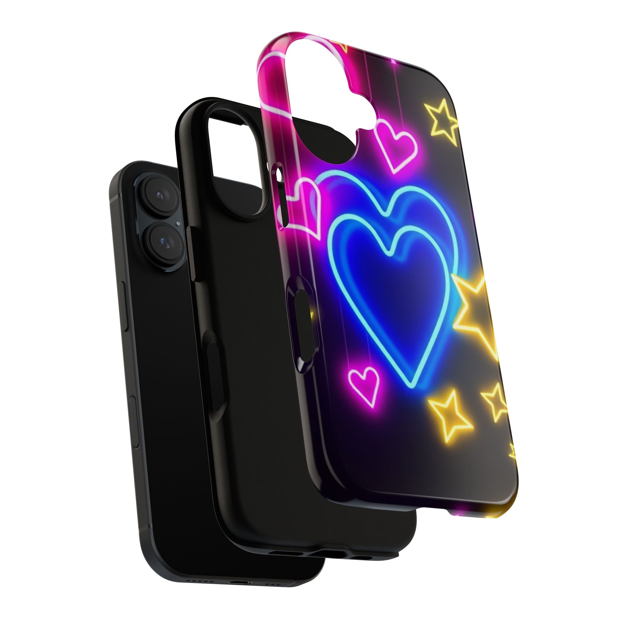 Android OR iPhone Compatible Cases - Neon Love Design - Unique Tough Cases