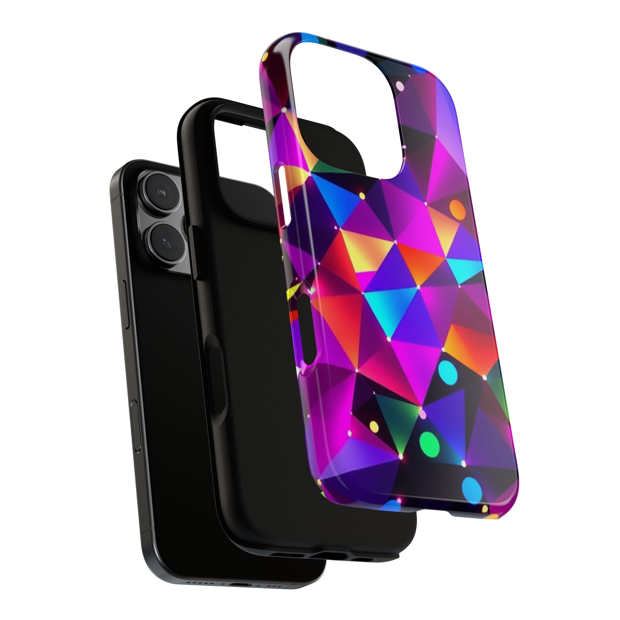 Android OR iPhone Compatible Cases - Colorful Angles Design - Unique Tough Cases