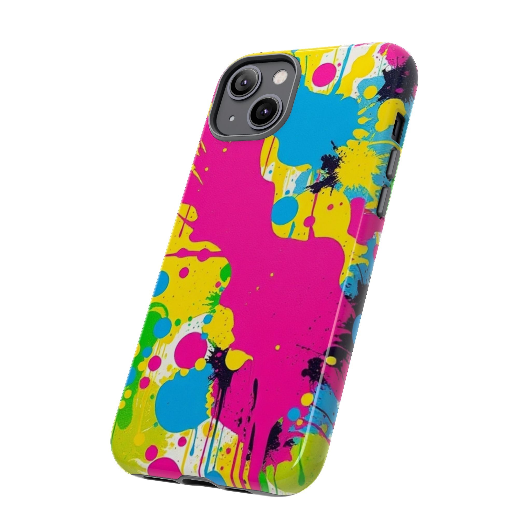 Android OR iPhone Compatible Cases - Crazy Retro Color Splash Design - Unique Tough Cases