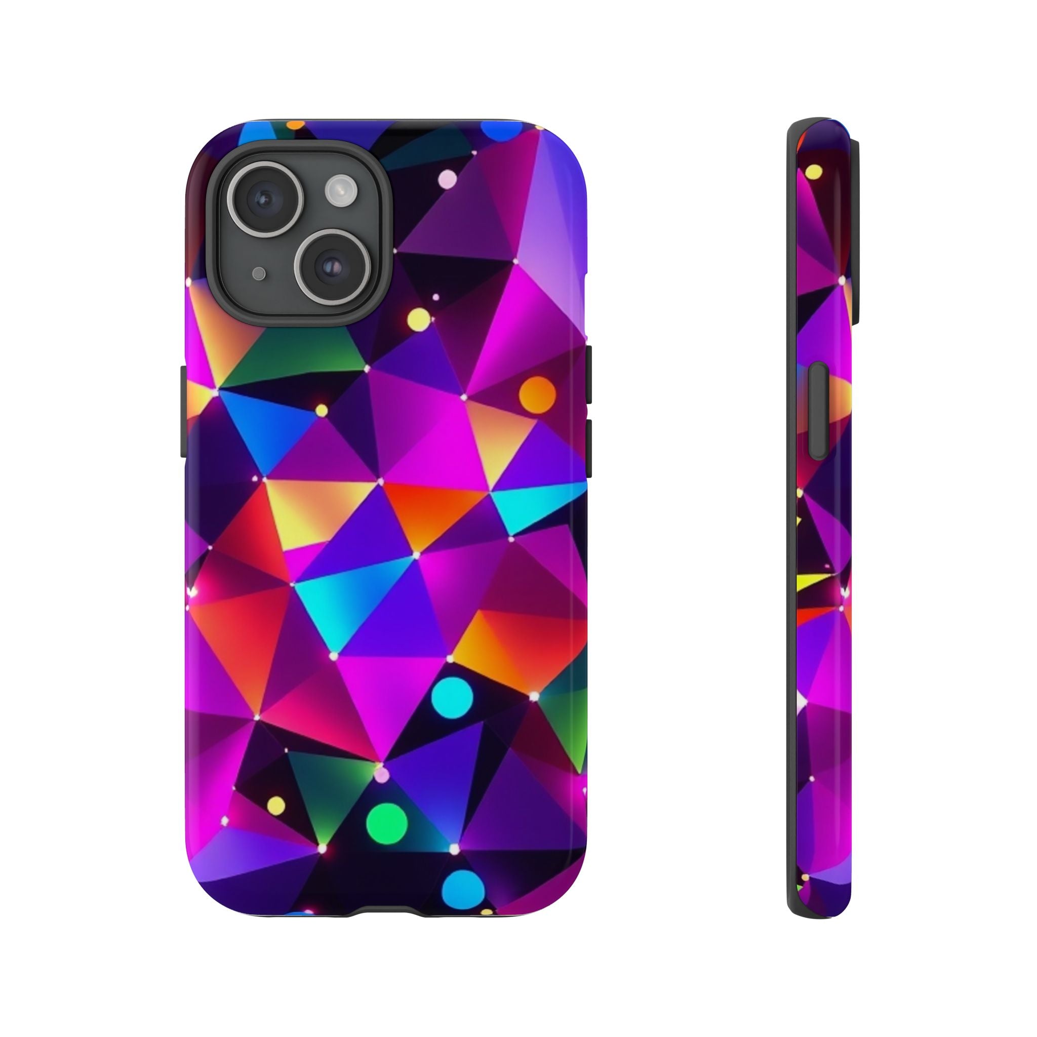 Android OR iPhone Compatible Cases - Colorful Angles Design - Unique Tough Cases
