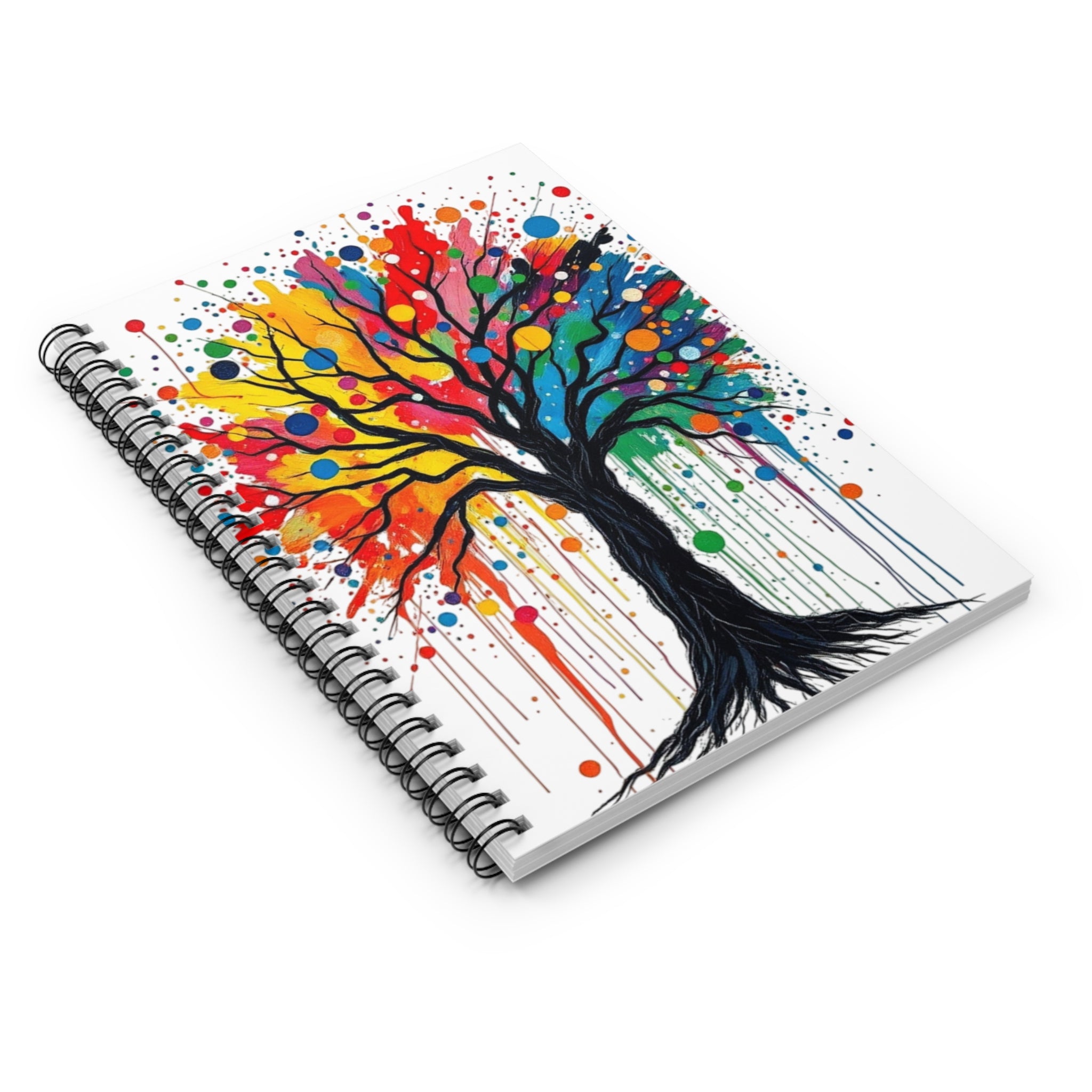 Colorful Tree Art Spiral Notebook - Ruled Lines for Creativity & Inspiration