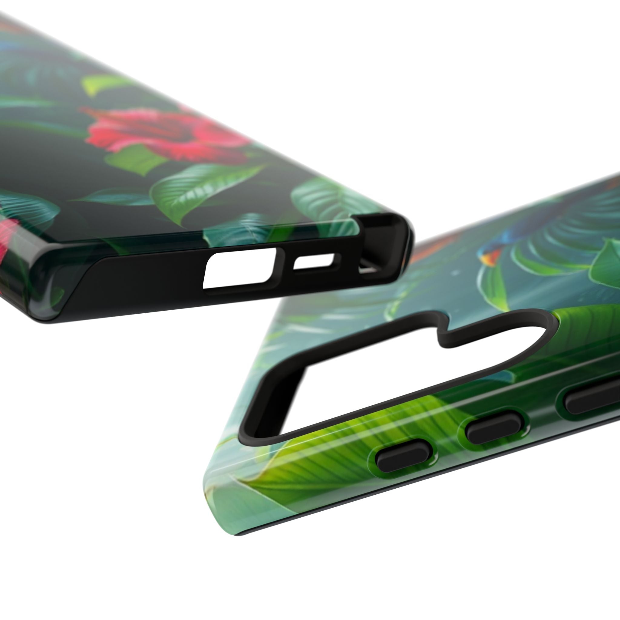 Android OR iPhone Compatible Cases - Tropical Flower & Bird Design - Unique Tough Cases