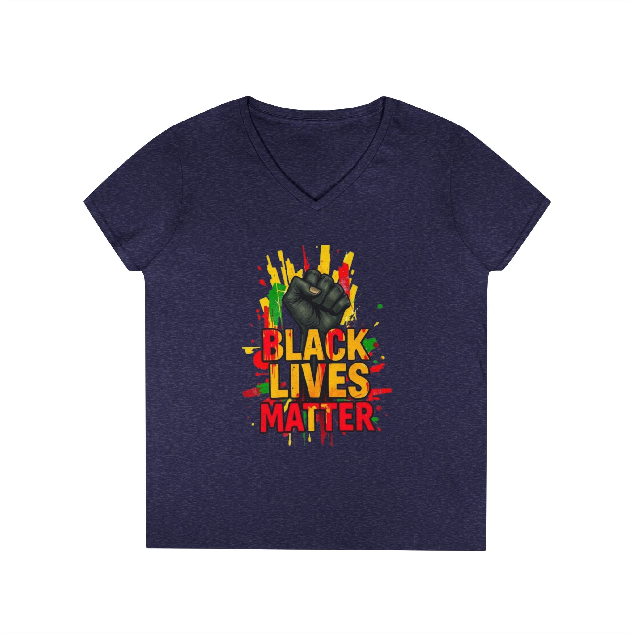 Empowering Ladies' V-Neck T-Shirt | Black Lives Matter Design