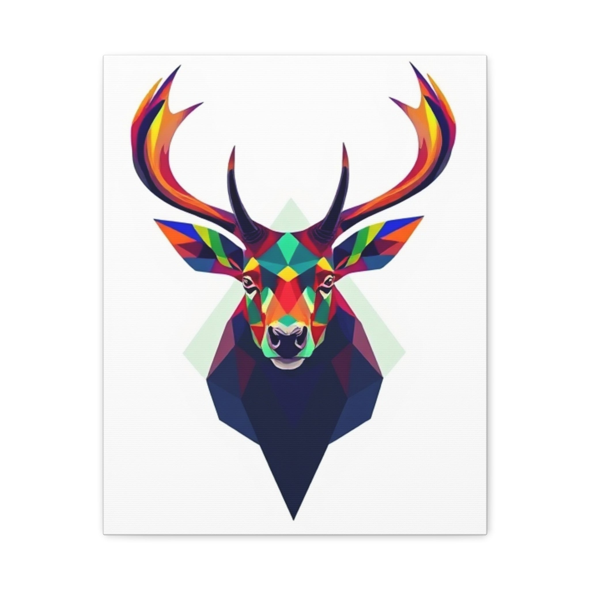 Colorful Elk Art Print - Modern Geometric Canvas Wall Decor