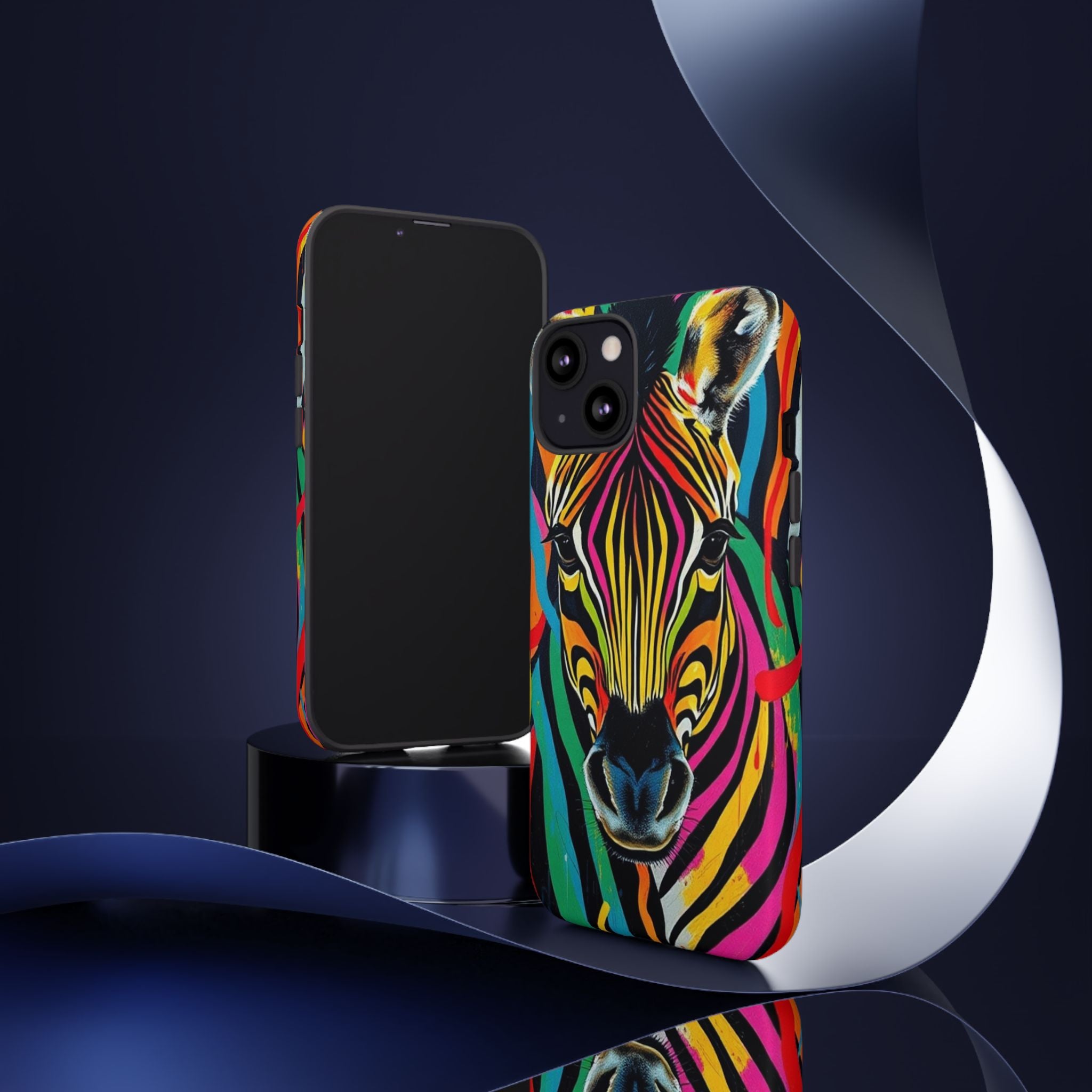 Android OR iPhone Compatible Cases - Rainbow Zebra Design - Unique Tough Cases