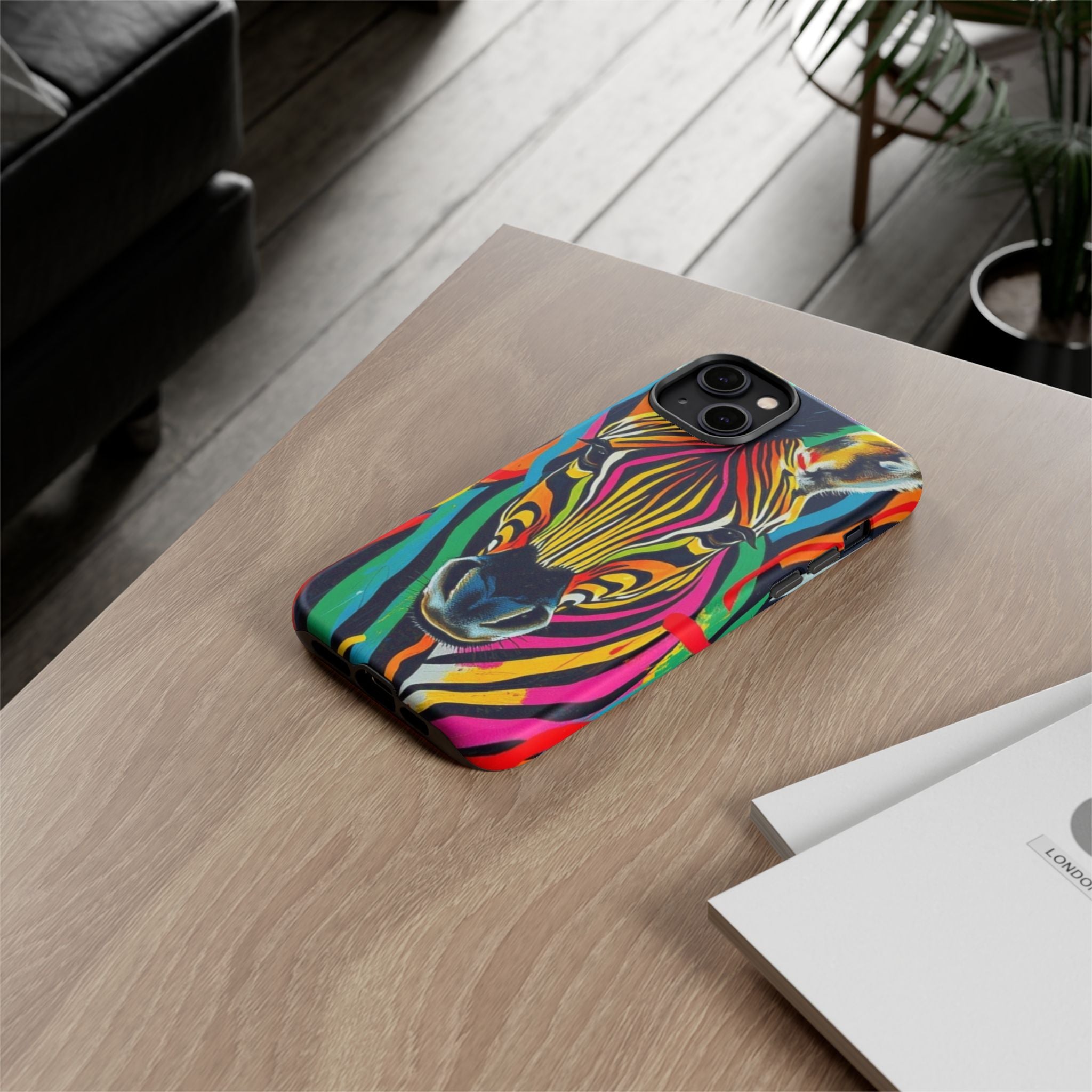 Android OR iPhone Compatible Cases - Rainbow Zebra Design - Unique Tough Cases