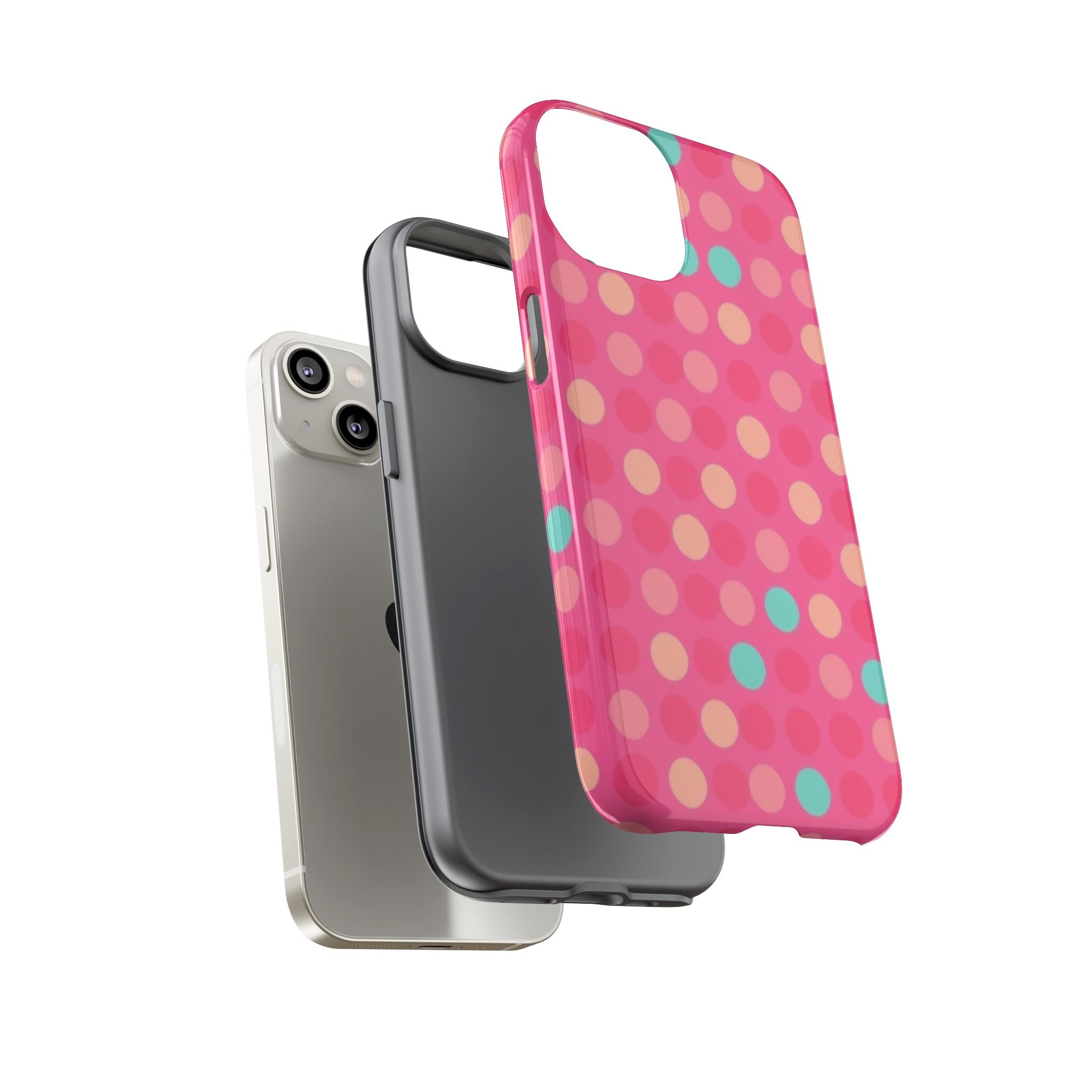 Android OR iPhone Protective Cases - Retro Polka Dots Pattern Tough Case