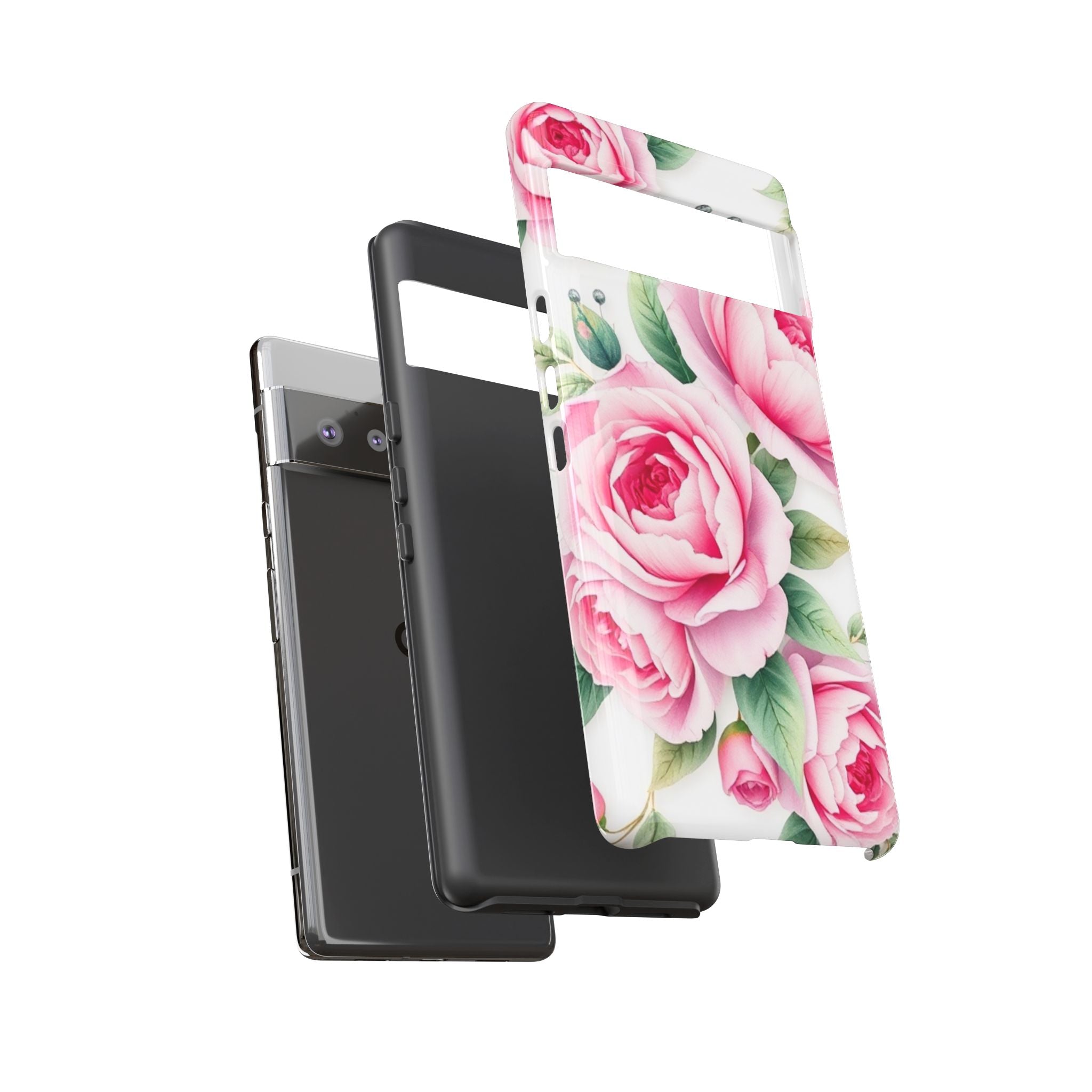 Android OR iPhone Compatible Cases - Pink Flower Design - Unique Tough Cases