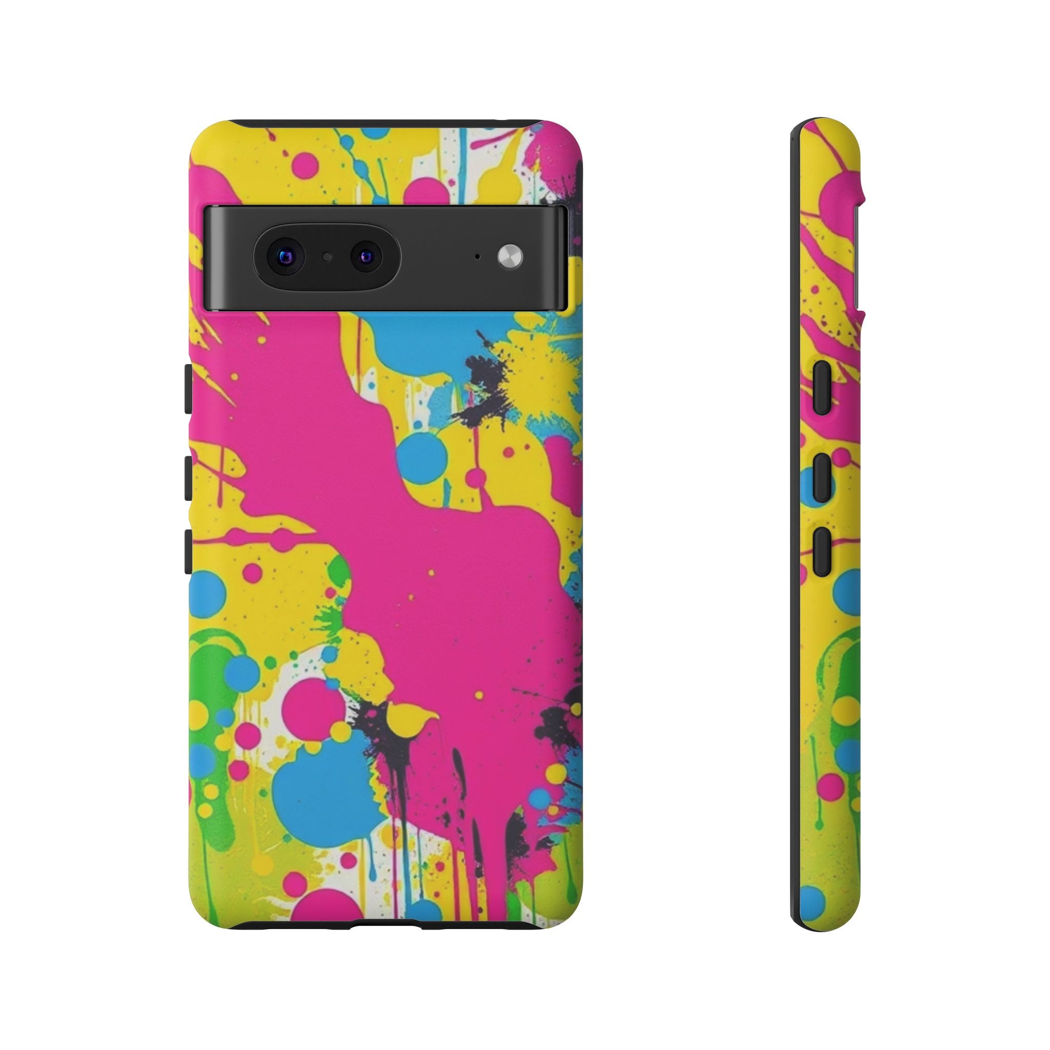 Android OR iPhone Compatible Cases - Crazy Retro Color Splash Design - Unique Tough Cases