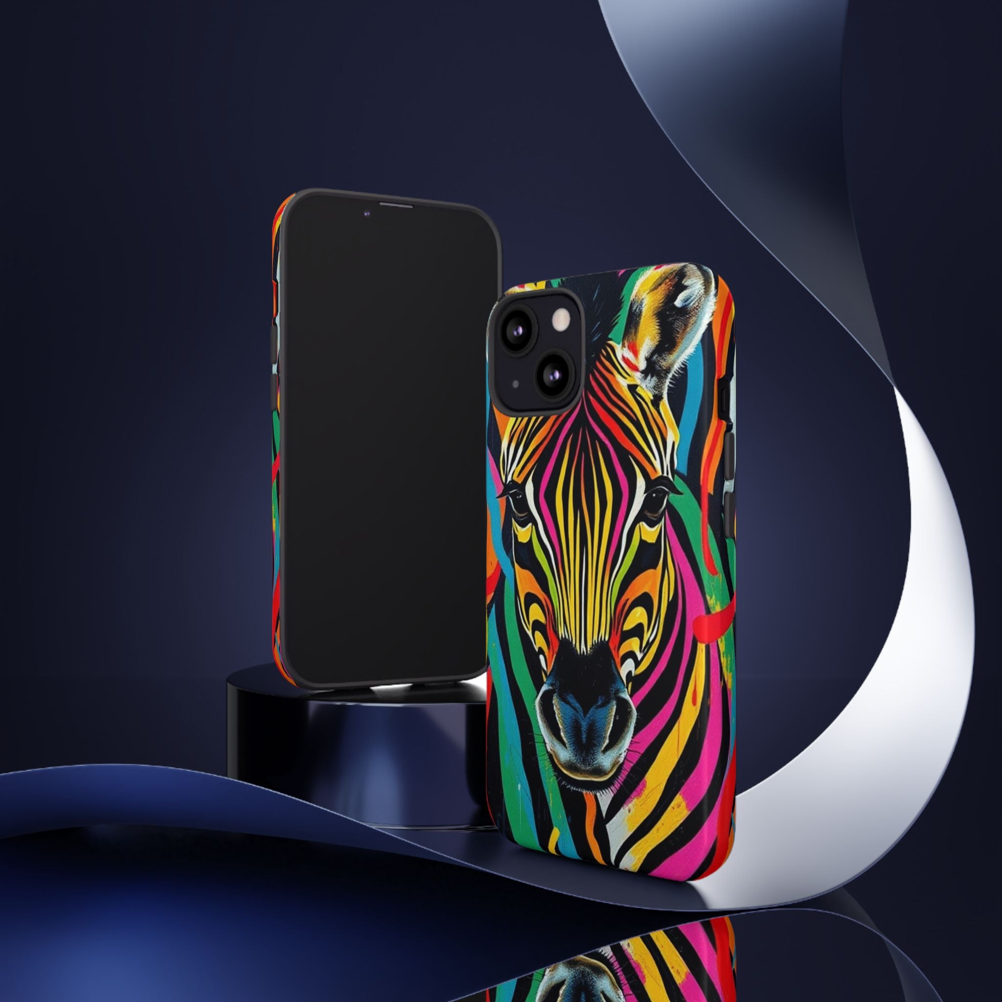 Android OR iPhone Compatible Cases - Rainbow Zebra Design - Unique Tough Cases