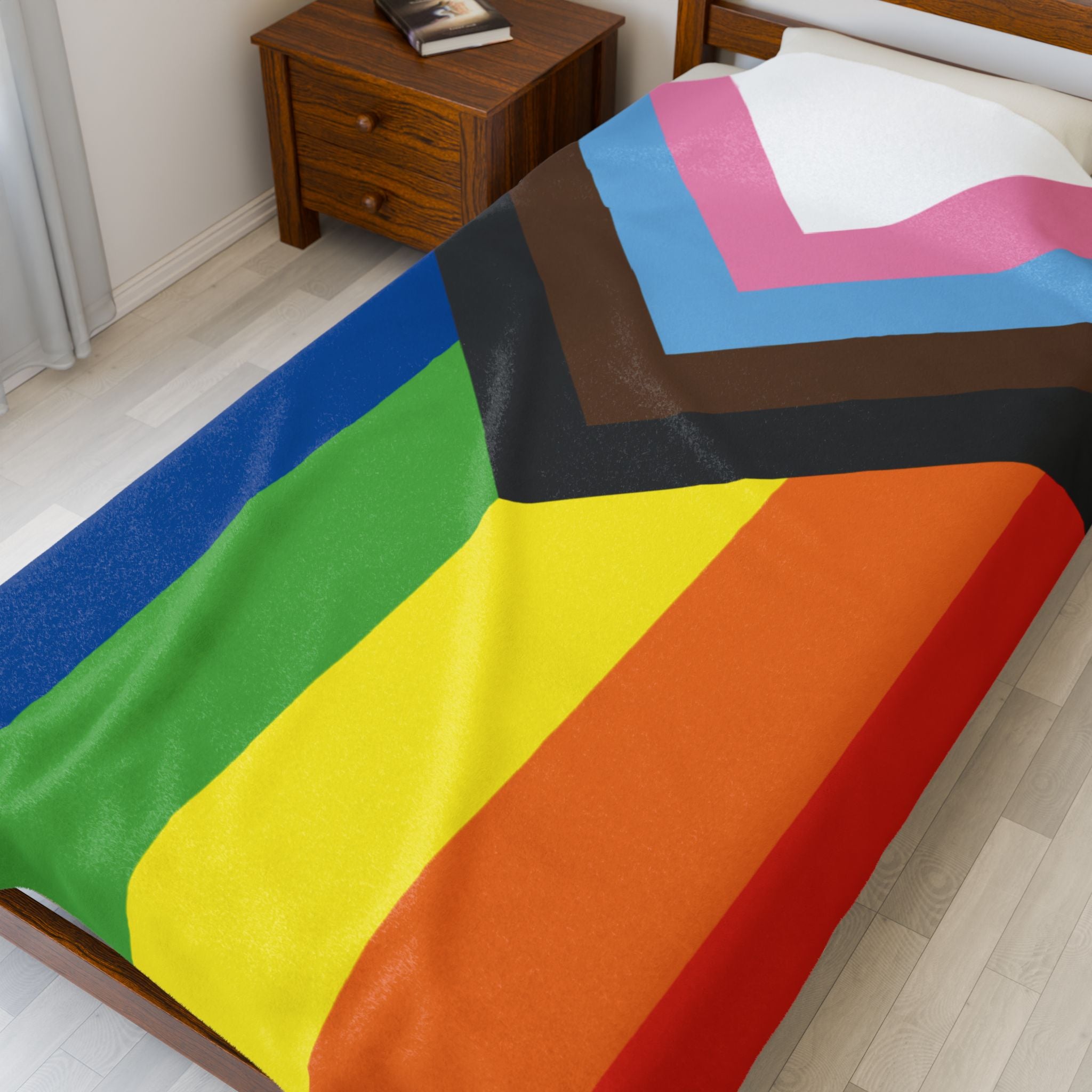 Pride Colors Velveteen Plush Blanket - Cozy & Vibrant LGBTQ+ Throw for Celebrations