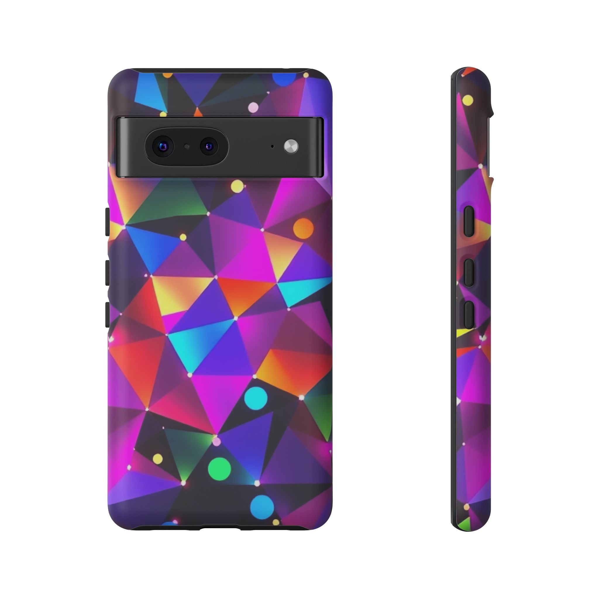 Android OR iPhone Compatible Cases - Colorful Angles Design - Unique Tough Cases