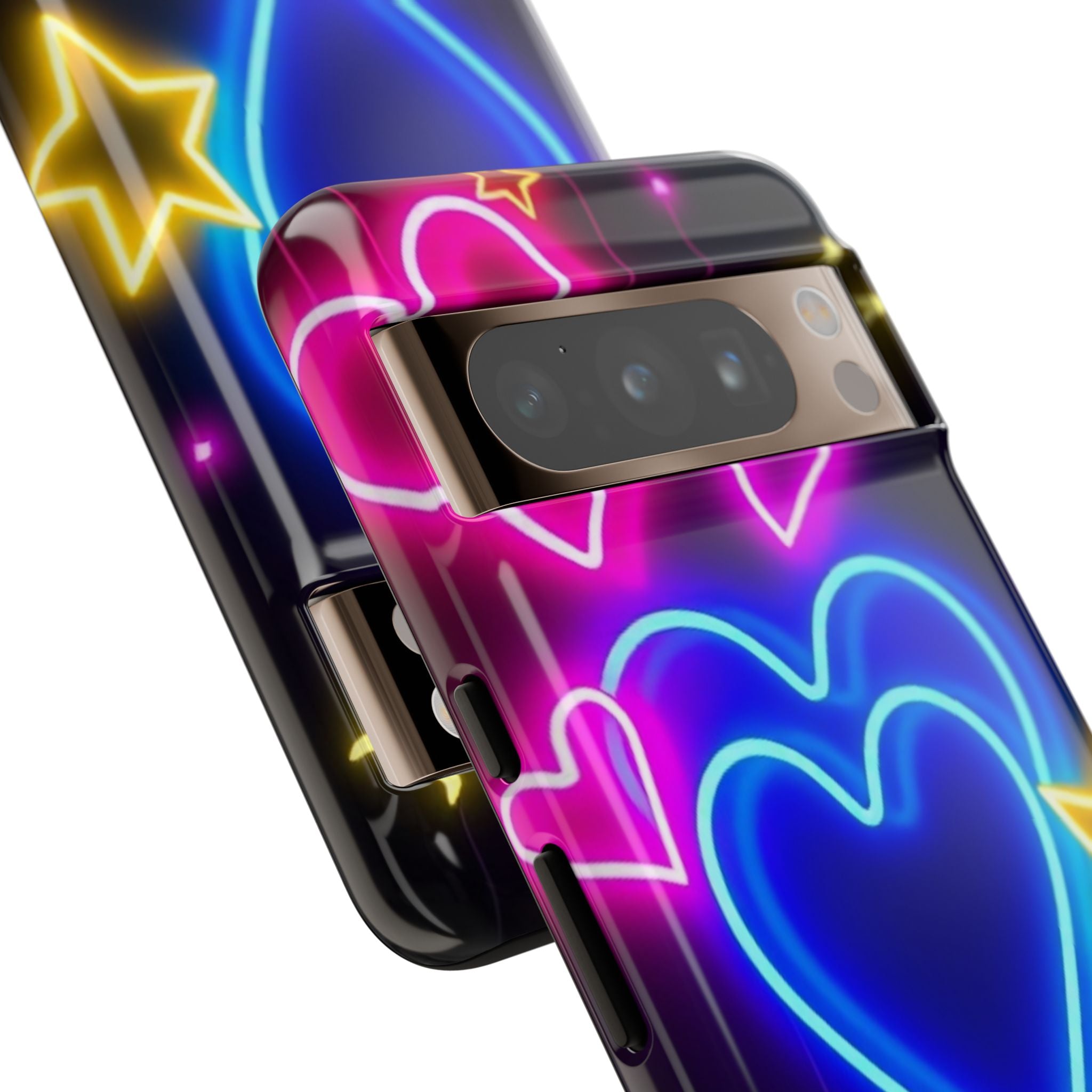 Android OR iPhone Compatible Cases - Neon Love Design - Unique Tough Cases