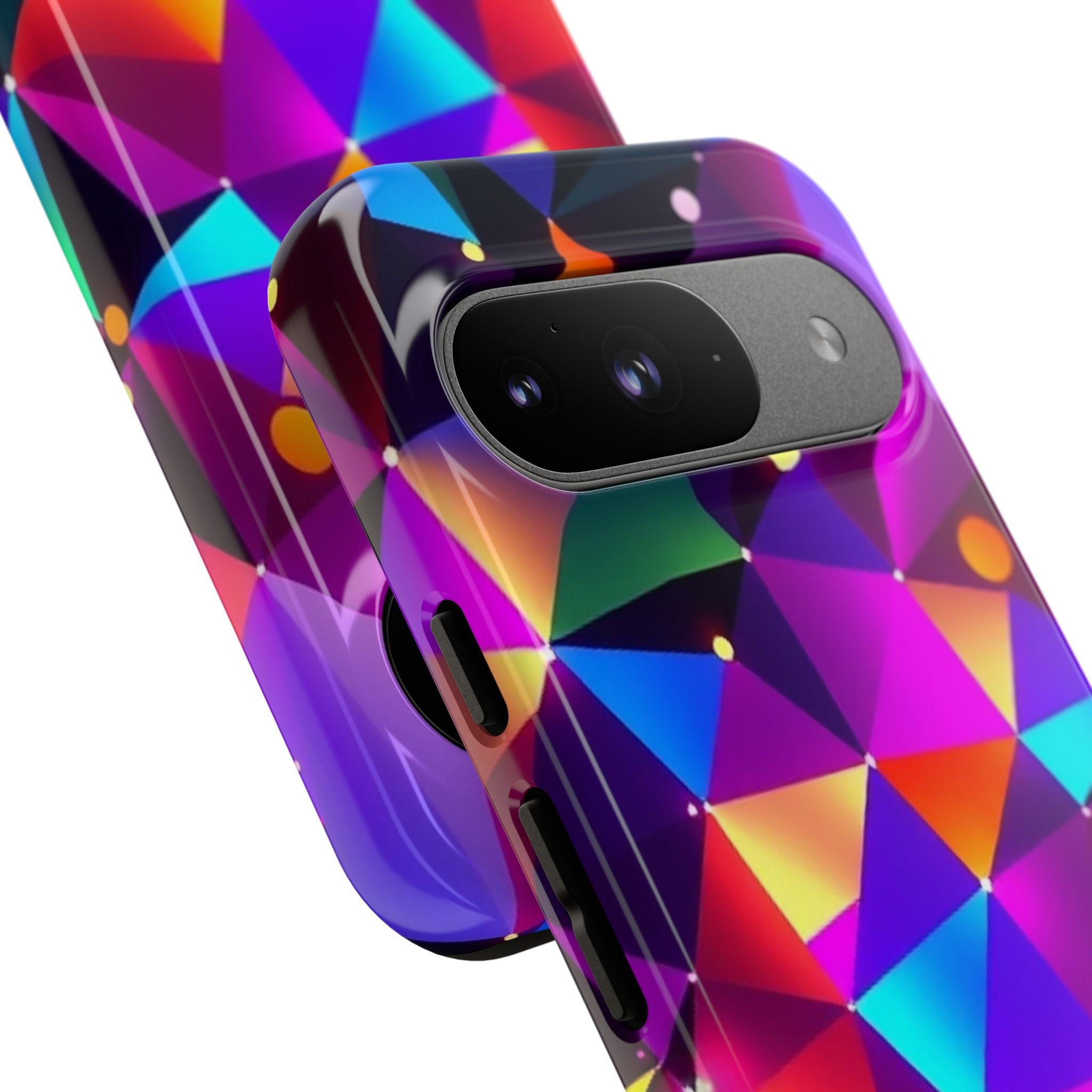 Android OR iPhone Compatible Cases - Colorful Angles Design - Unique Tough Cases