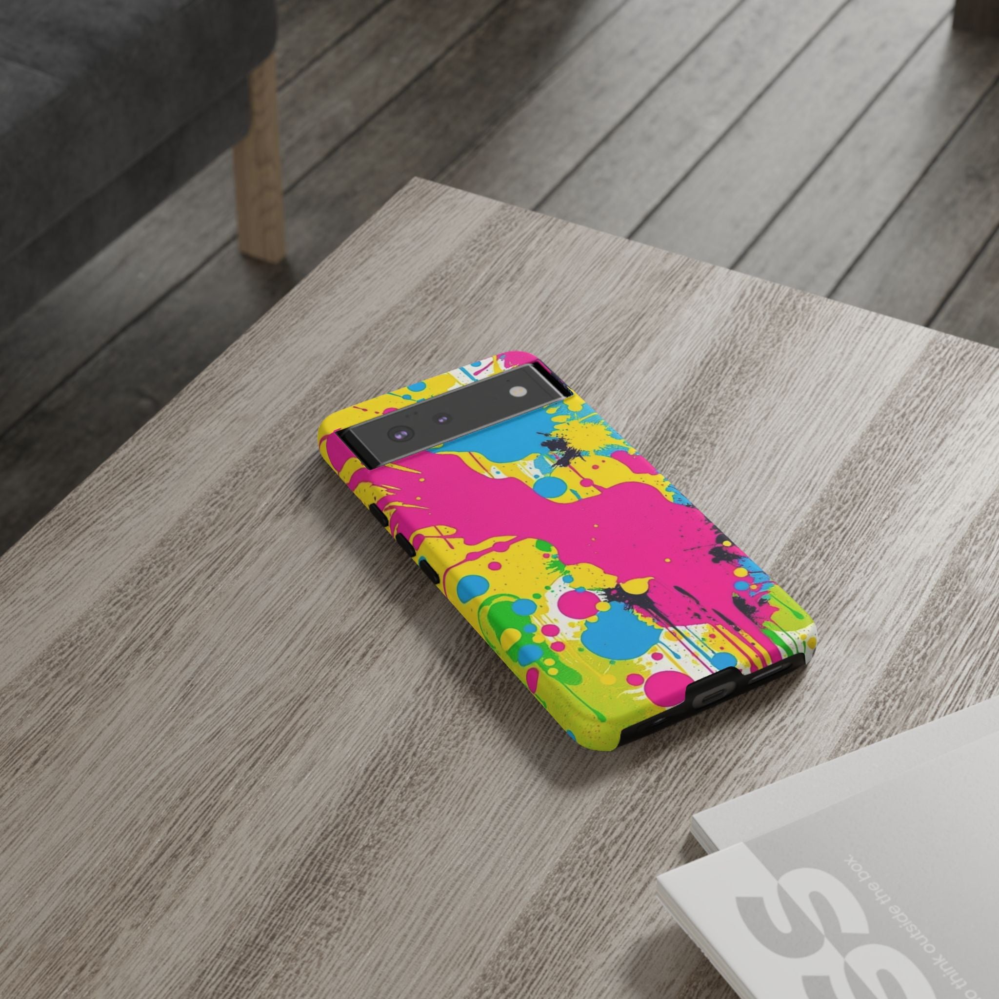 Android OR iPhone Compatible Cases - Crazy Retro Color Splash Design - Unique Tough Cases