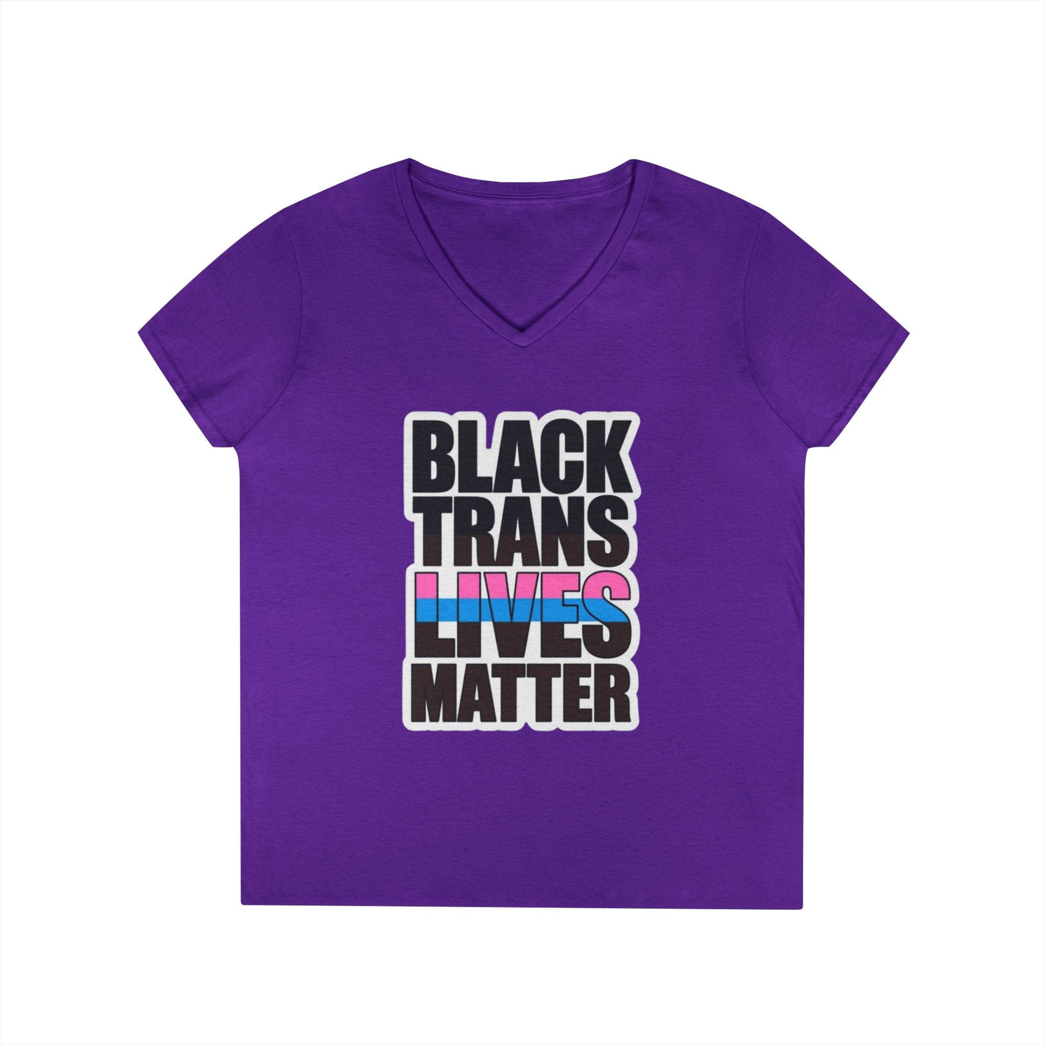 Black Trans Lives Matter V-Neck T-Shirt - Empowering Pride Apparel