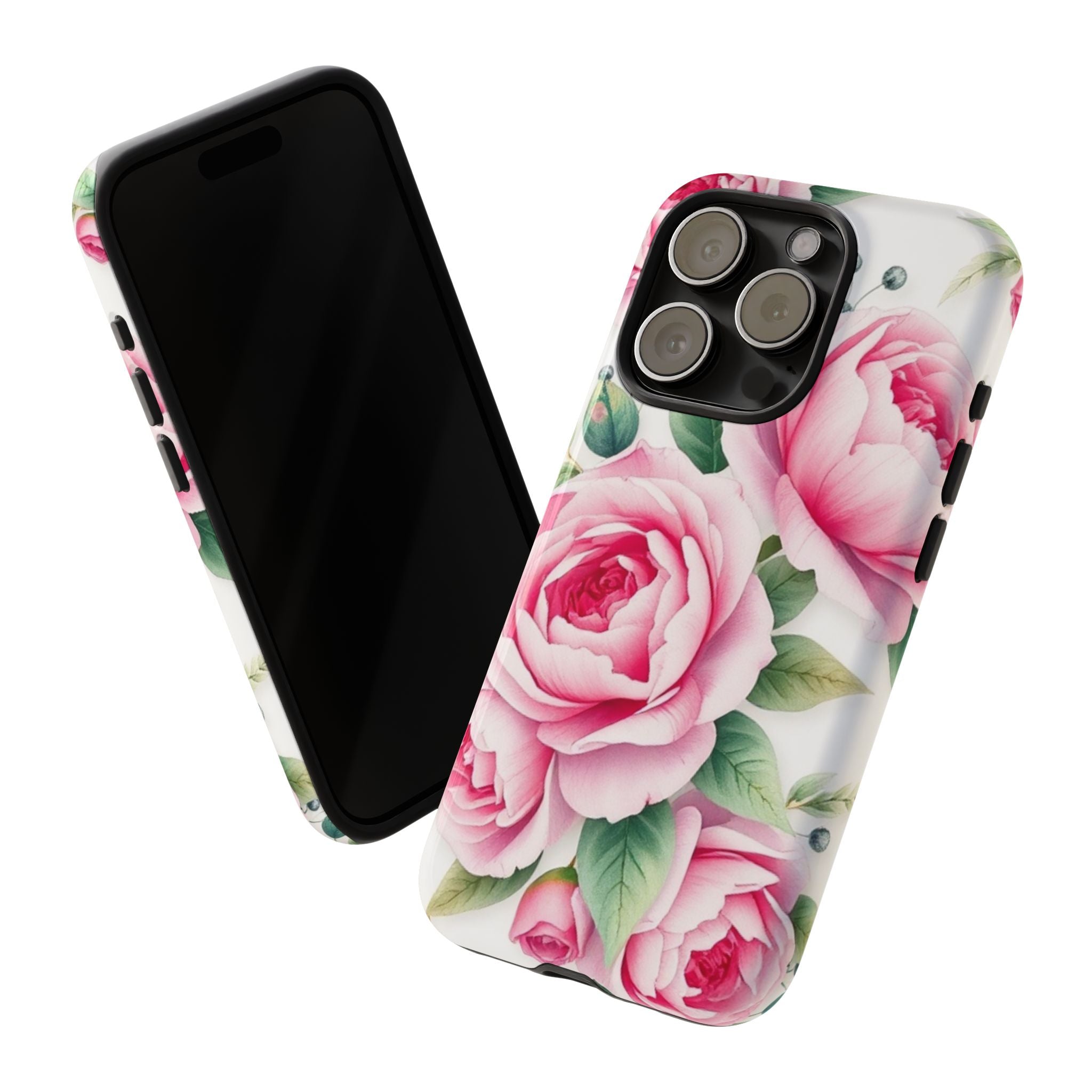 Android OR iPhone Compatible Cases - Pink Flower Design - Unique Tough Cases